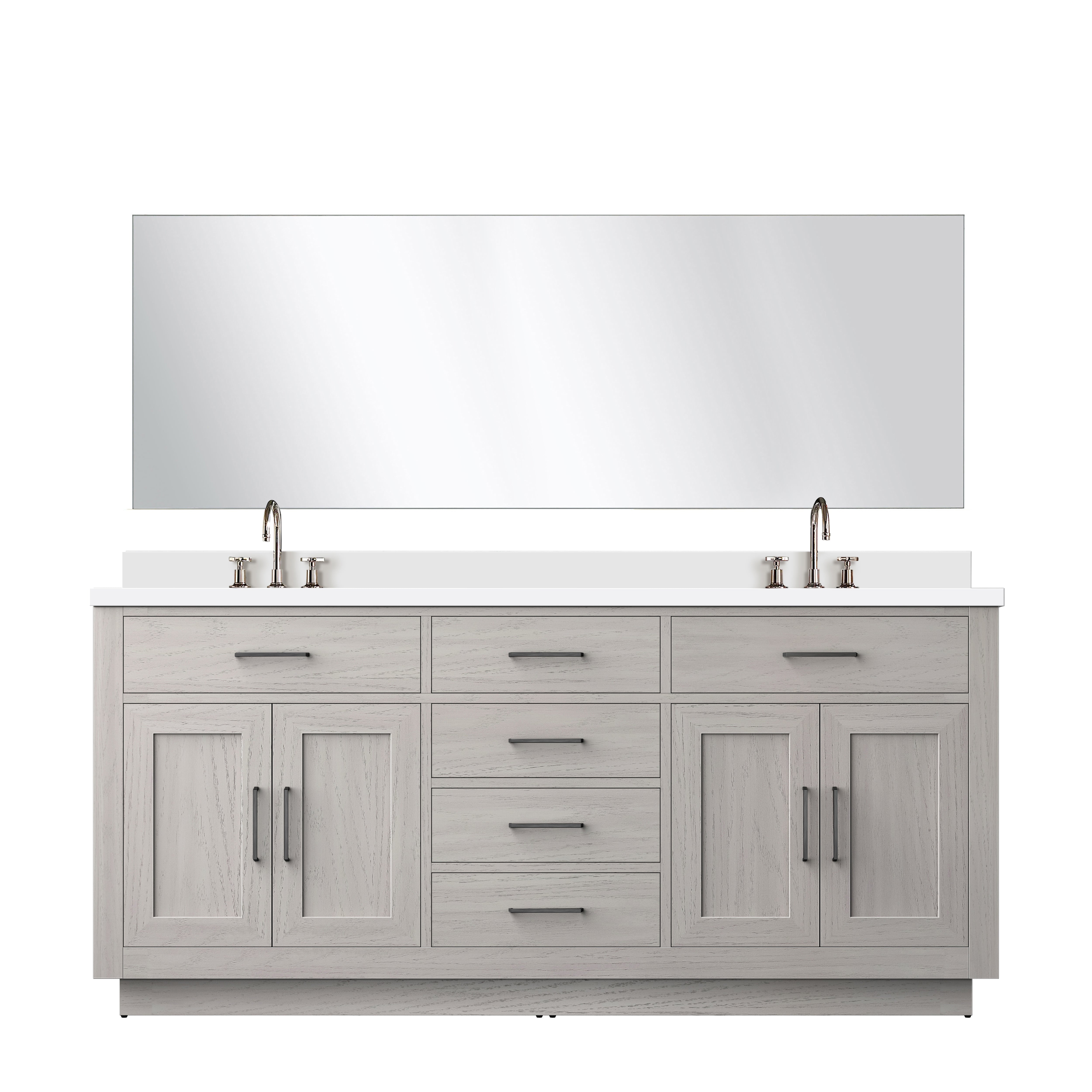 Abbey 72 in W x 22 in D White Oak Double Bath Vanity