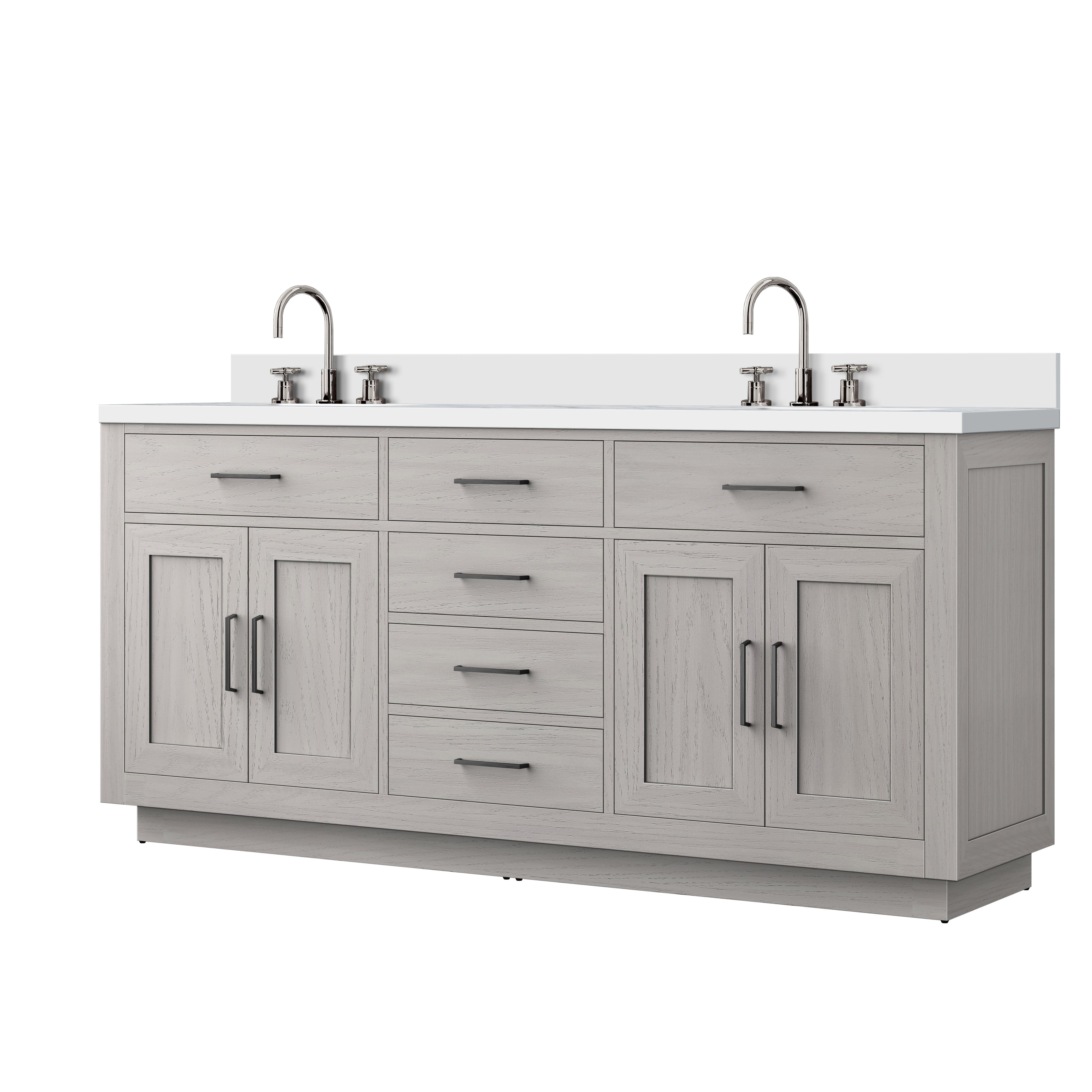 Abbey 72 in W x 22 in D White Oak Double Bath Vanity