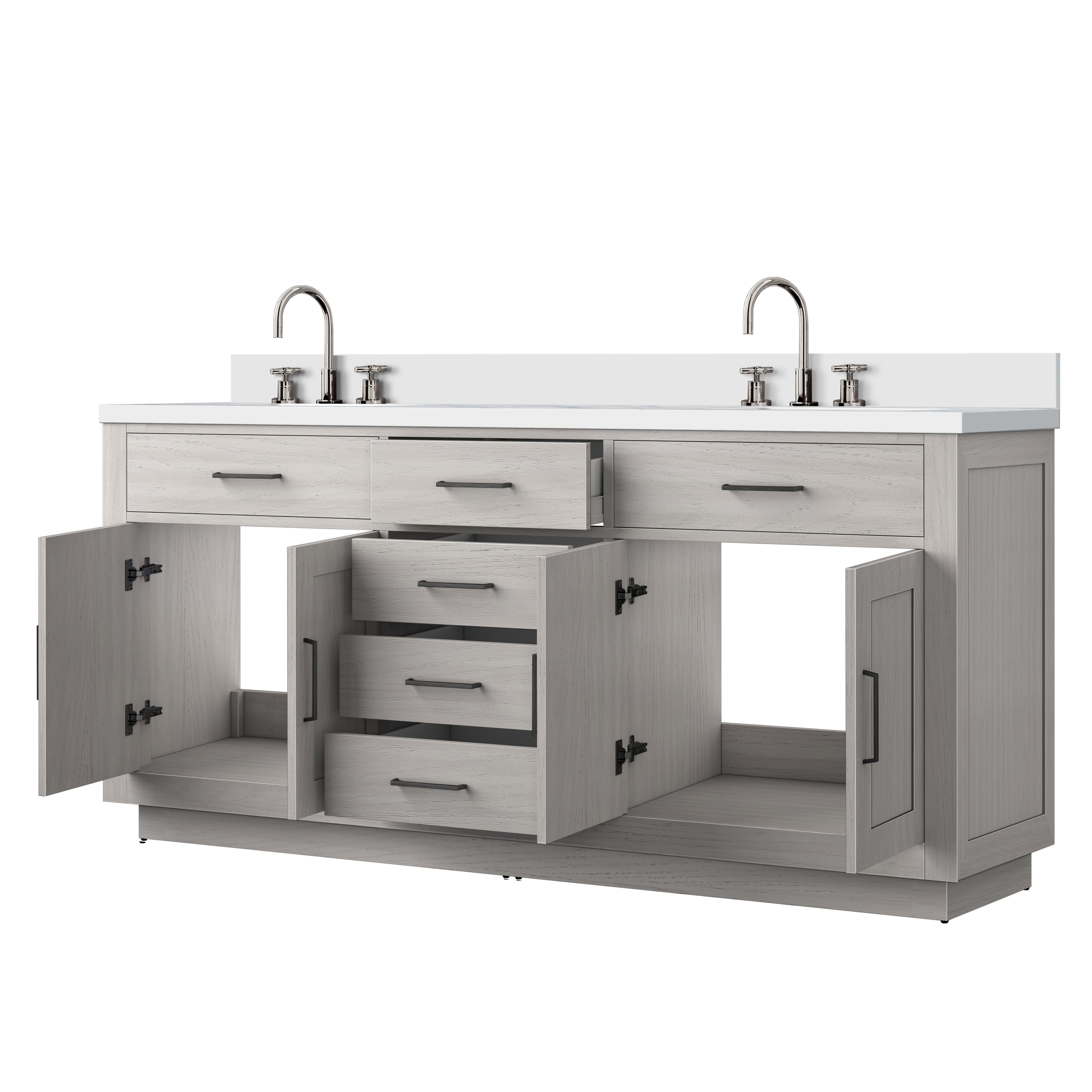 Abbey 72 in W x 22 in D White Oak Double Bath Vanity