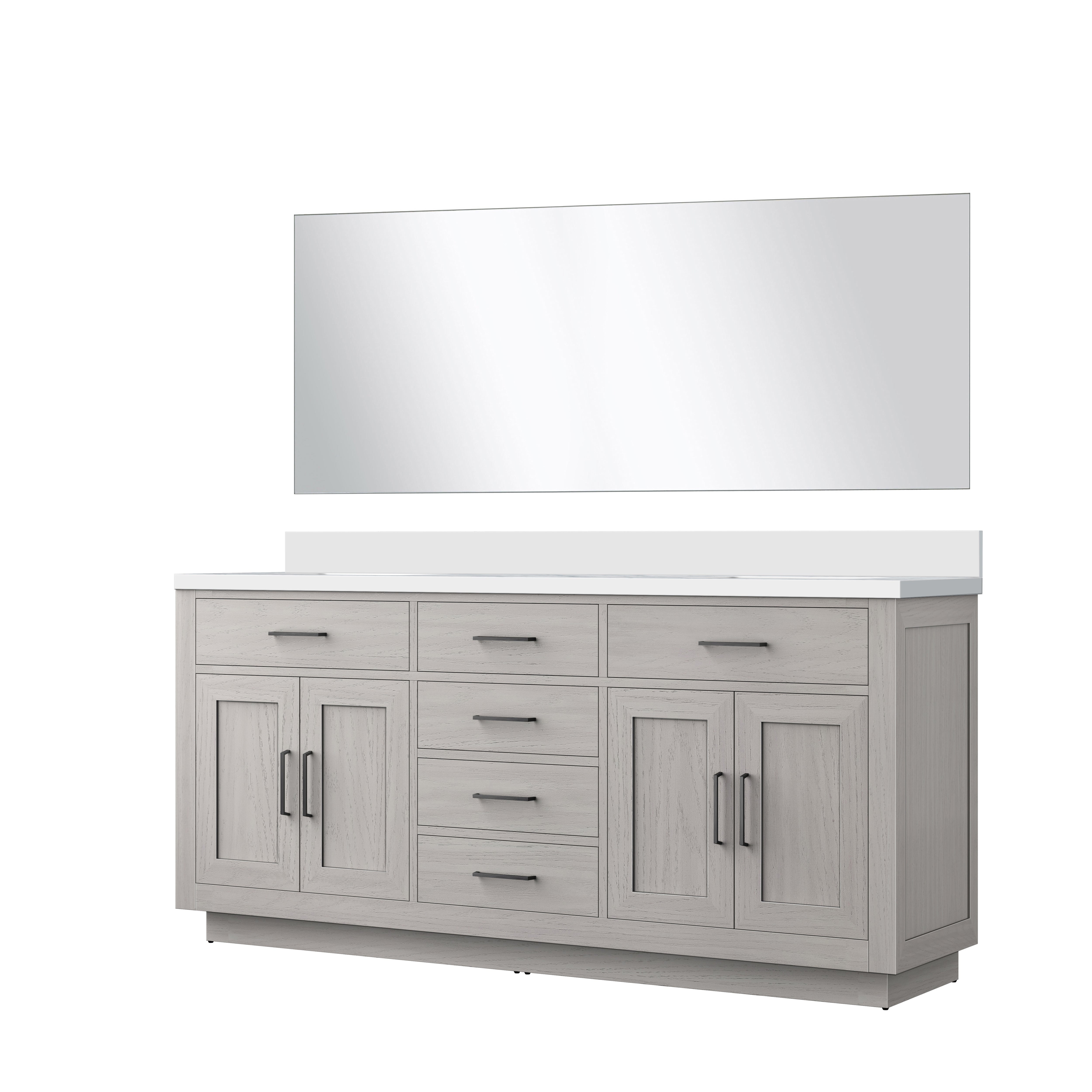 Abbey 72 in W x 22 in D White Oak Double Bath Vanity
