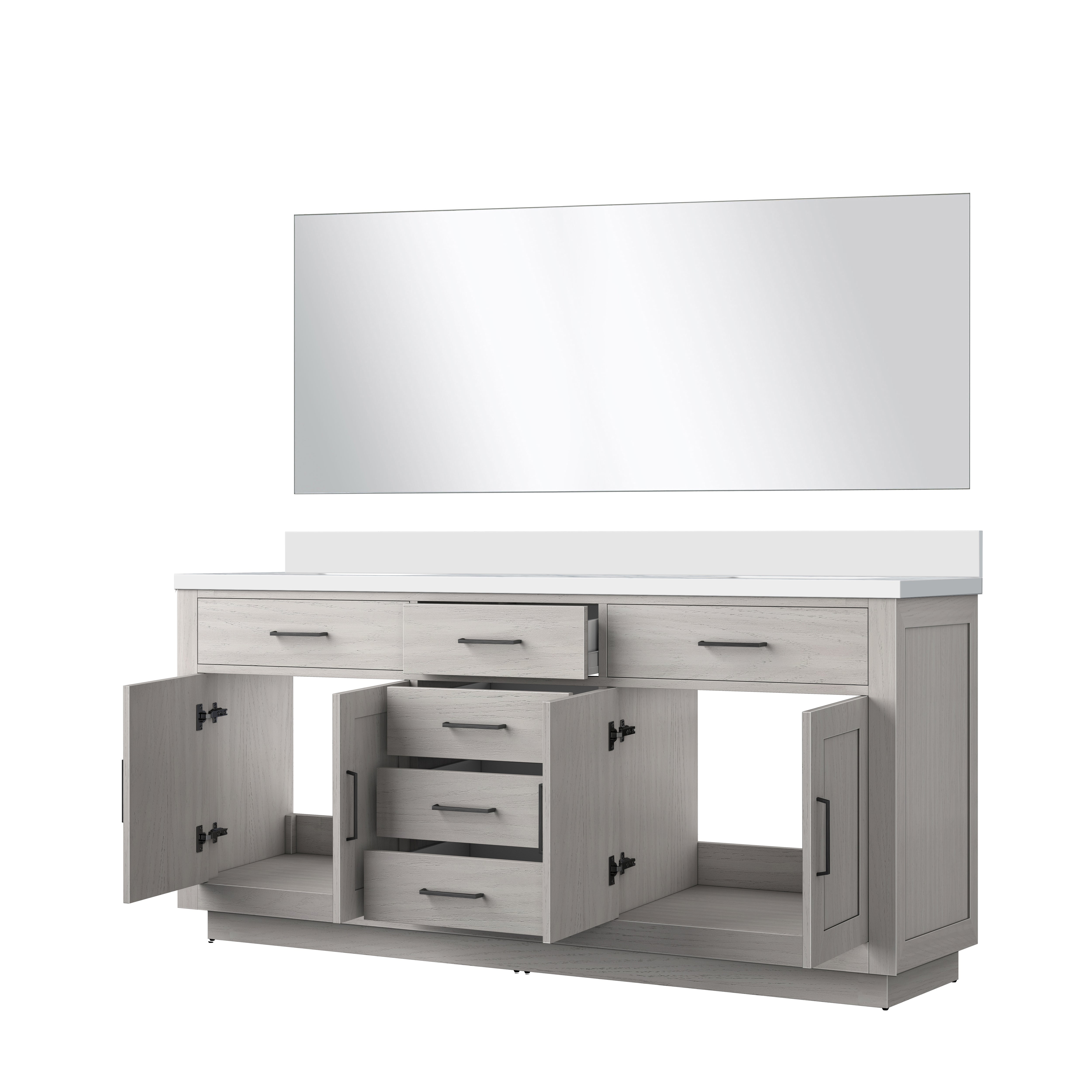Abbey 72 in W x 22 in D White Oak Double Bath Vanity
