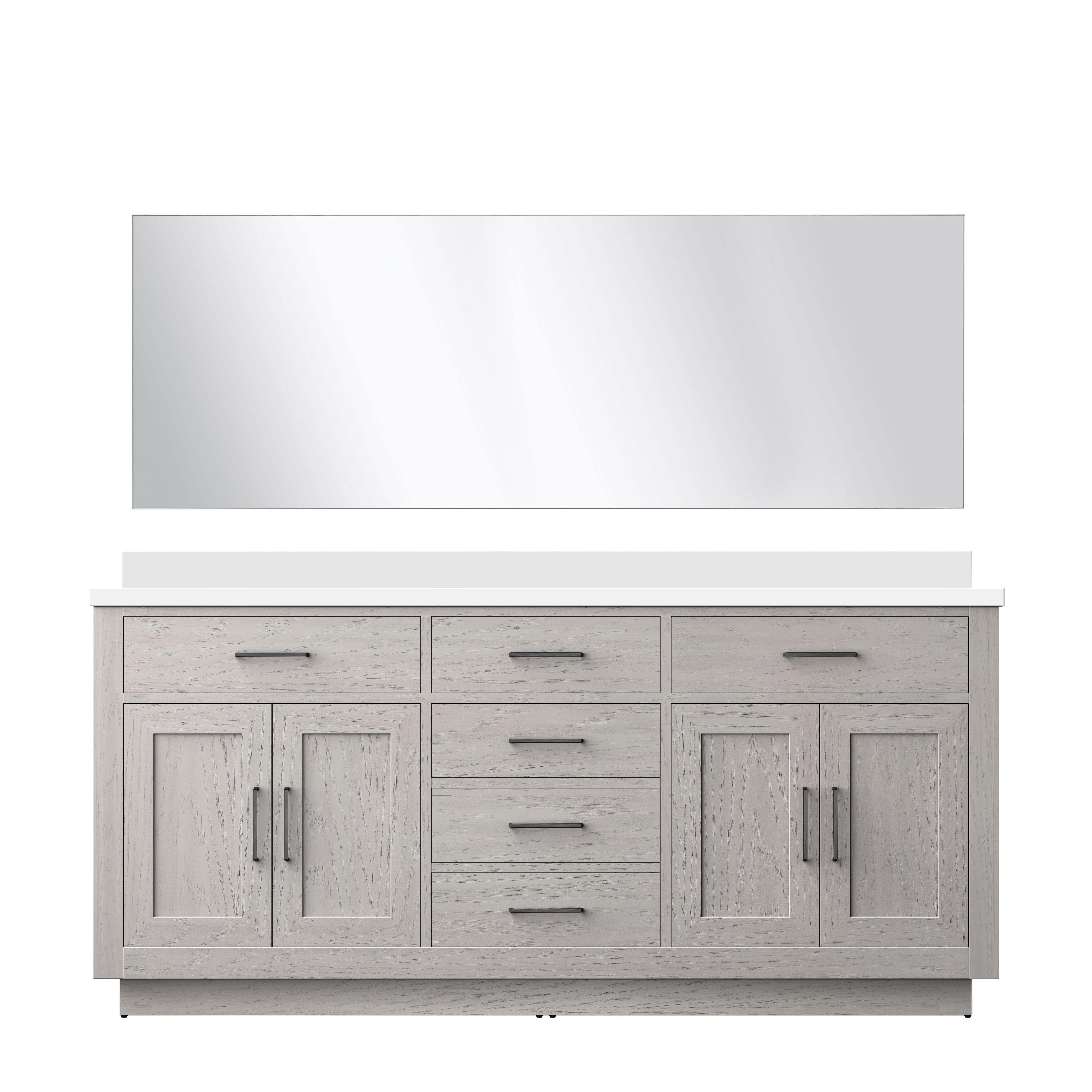 Abbey 72 in W x 22 in D White Oak Double Bath Vanity
