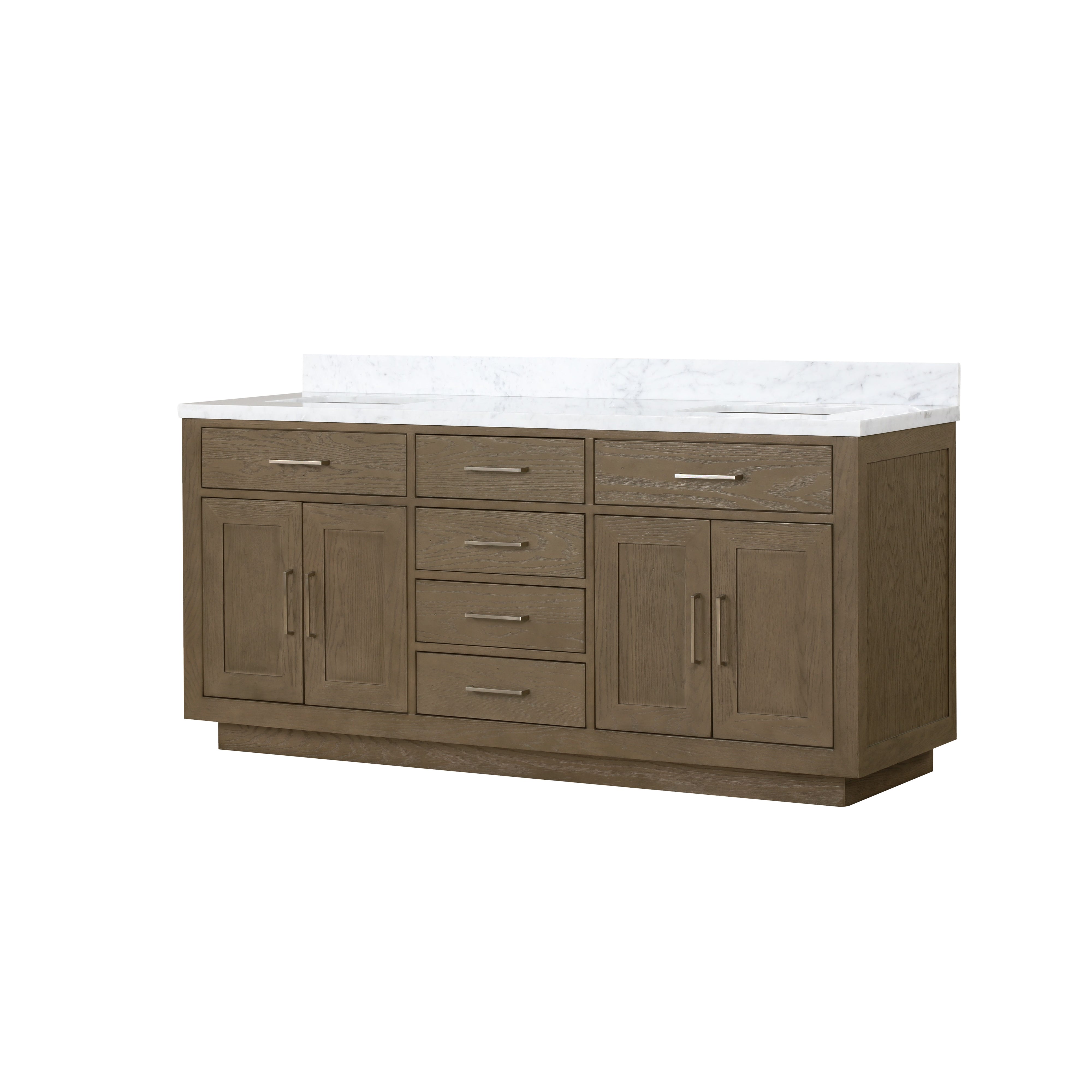 Abbey 72 in W x 22 in D Grey Oak Double Bath Vanity