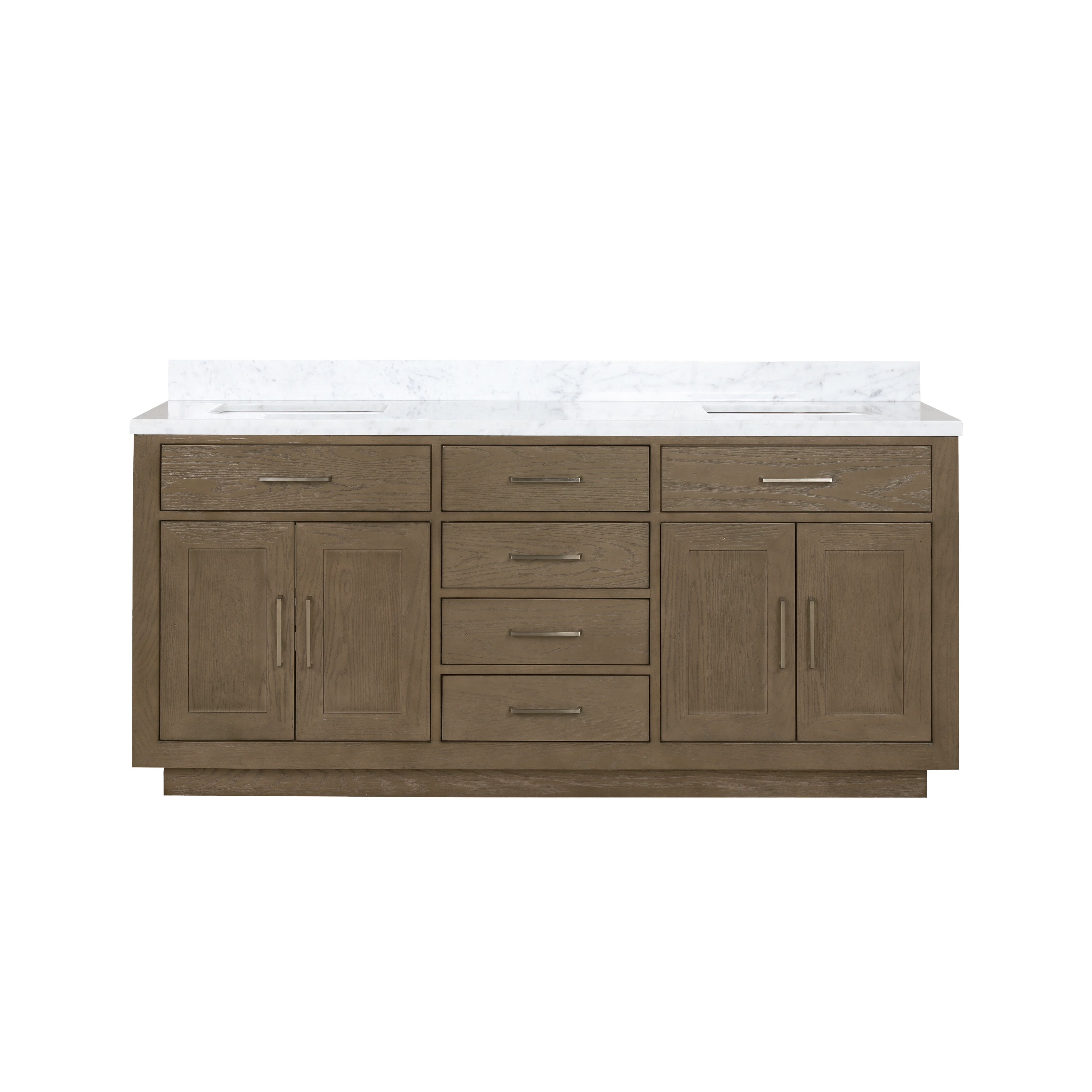 Abbey 72 in W x 22 in D Grey Oak Double Bath Vanity