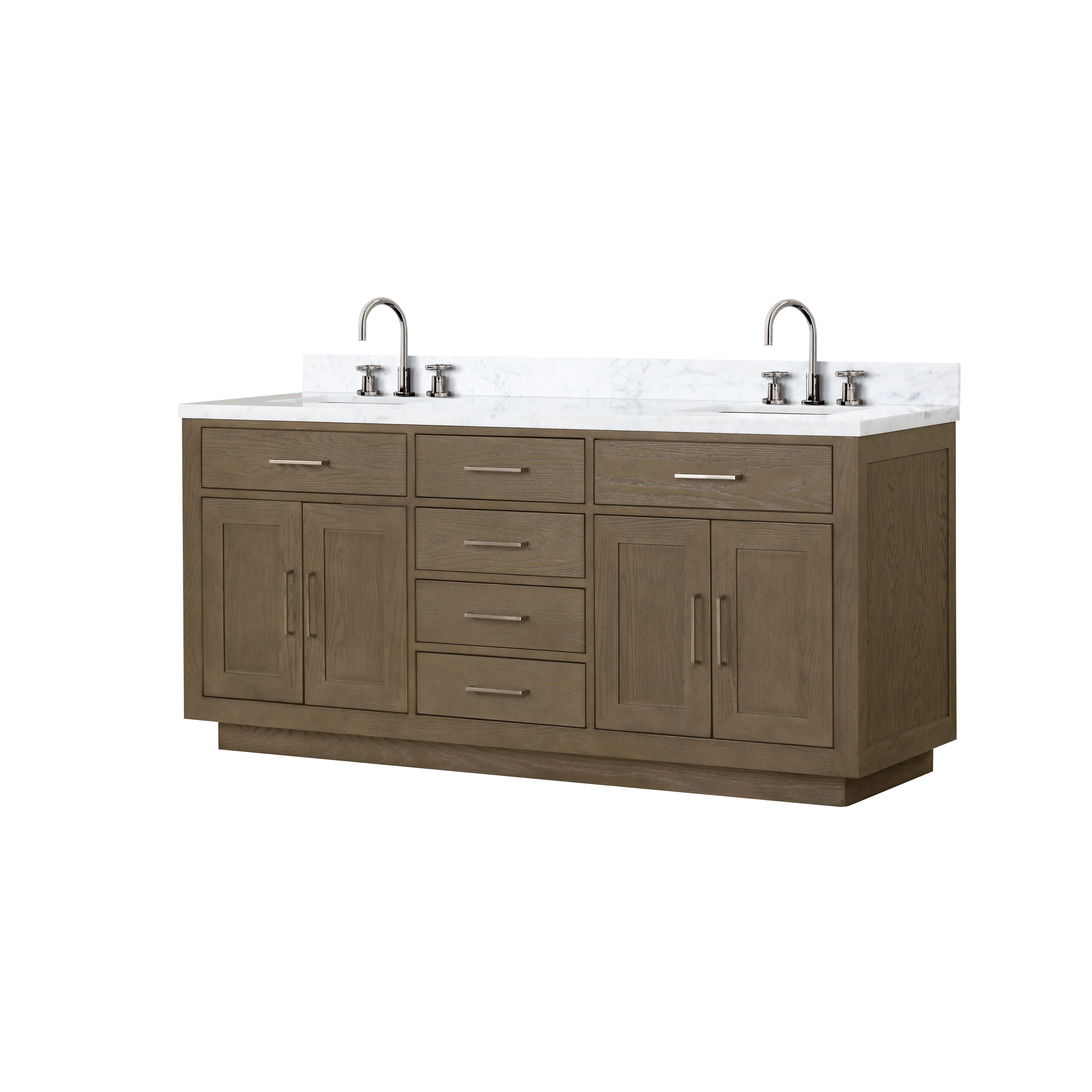 Abbey 72 in W x 22 in D Grey Oak Double Bath Vanity