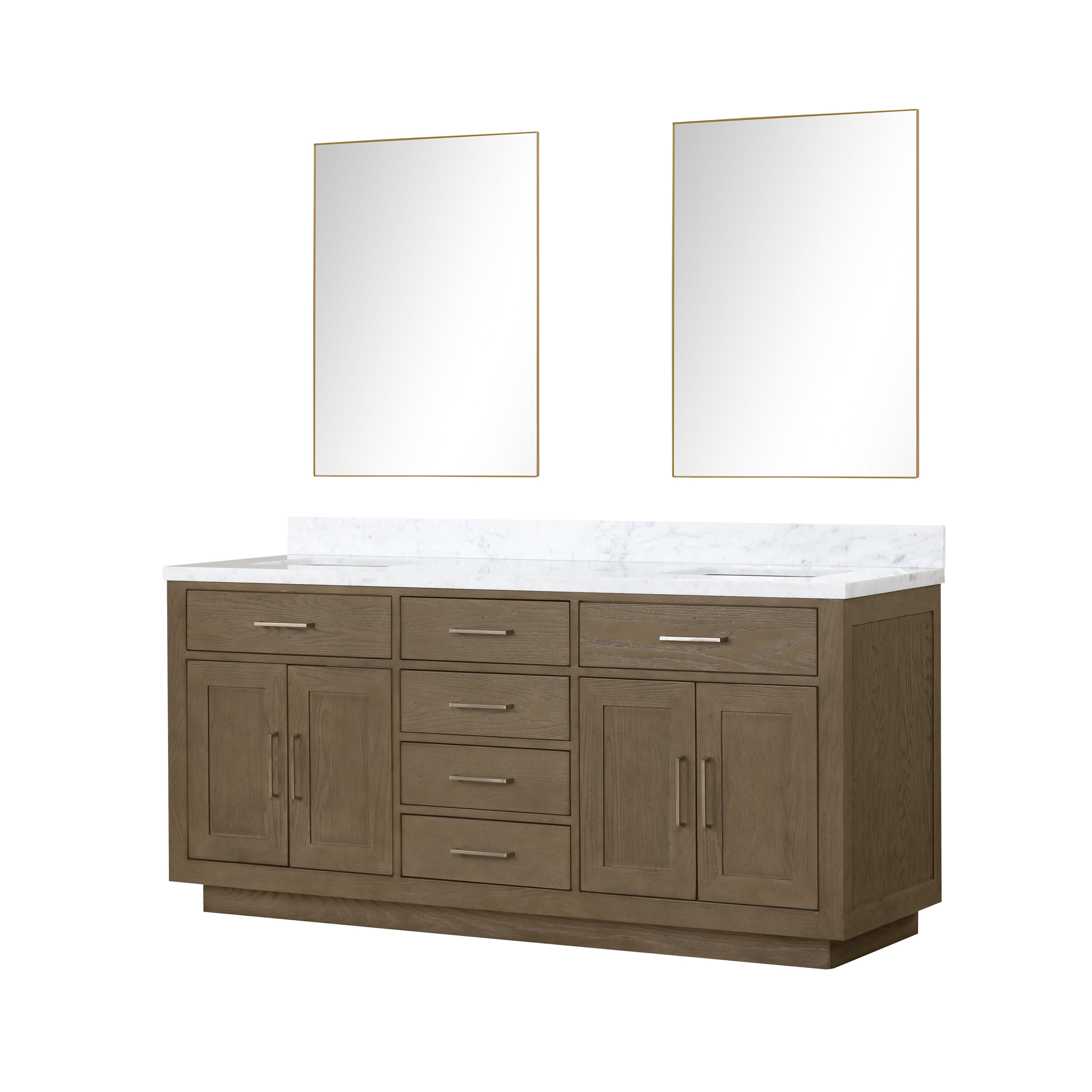 Abbey 72 in W x 22 in D Grey Oak Double Bath Vanity