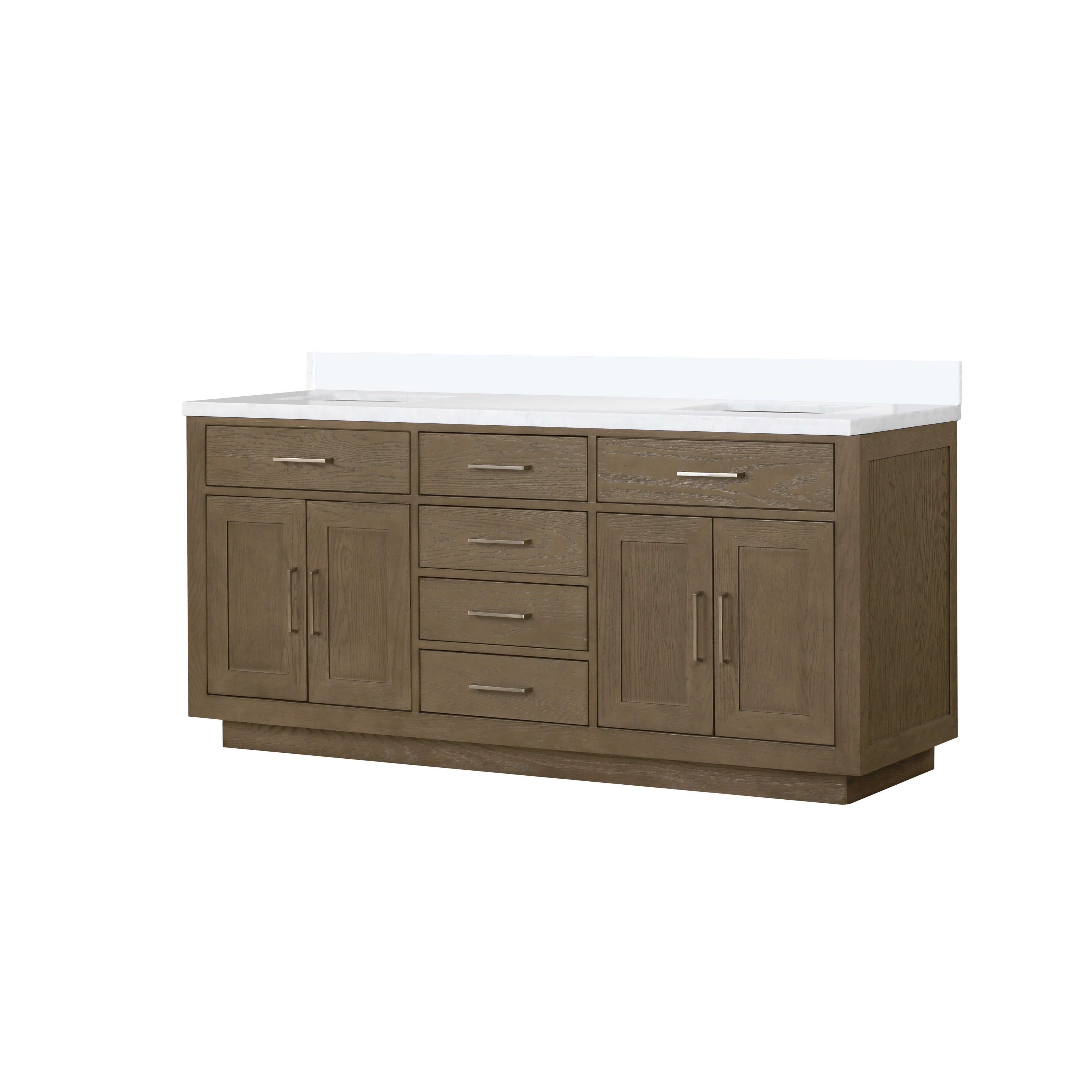 Abbey 72 in W x 22 in D Grey Oak Double Bath Vanity
