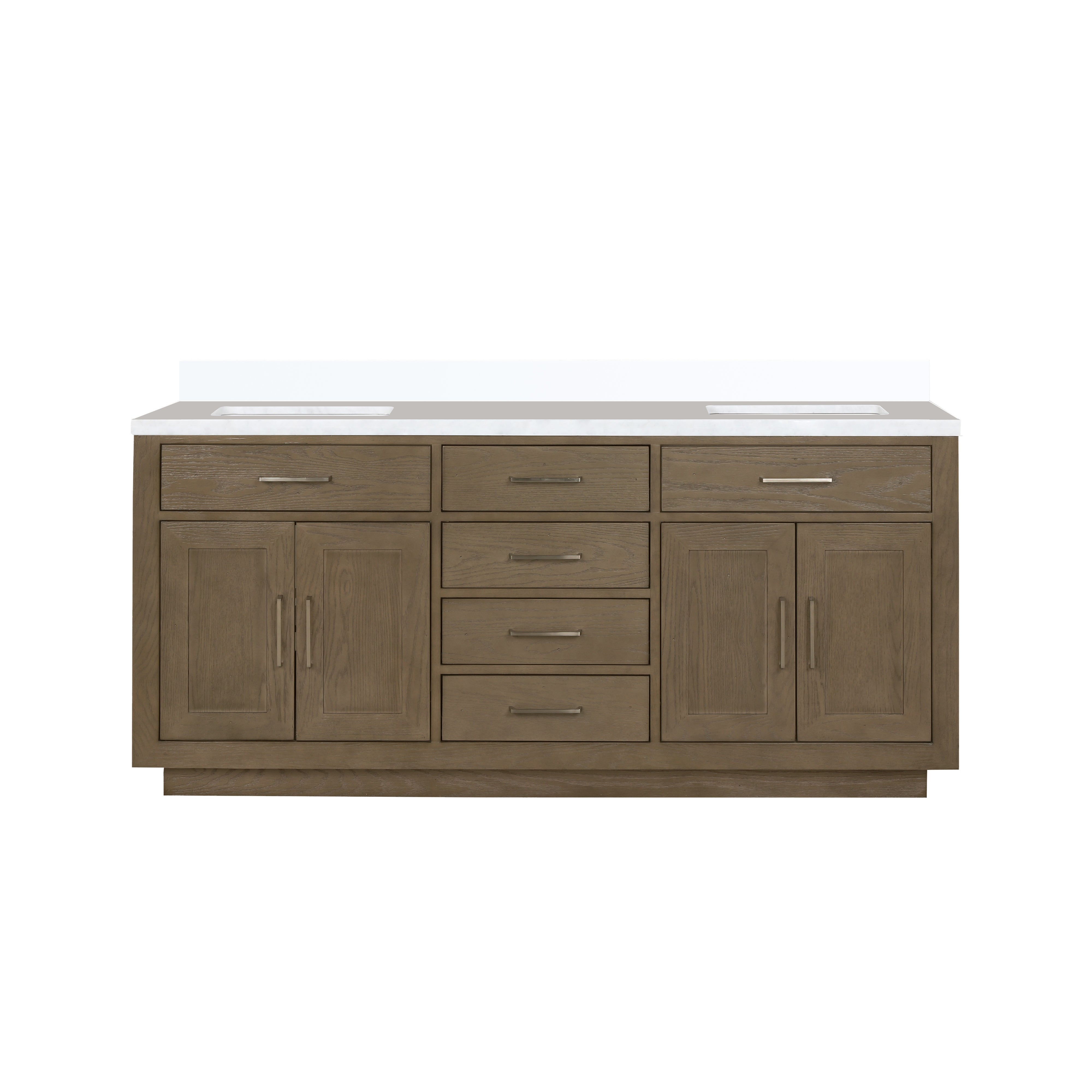 Abbey 72 in W x 22 in D Grey Oak Double Bath Vanity