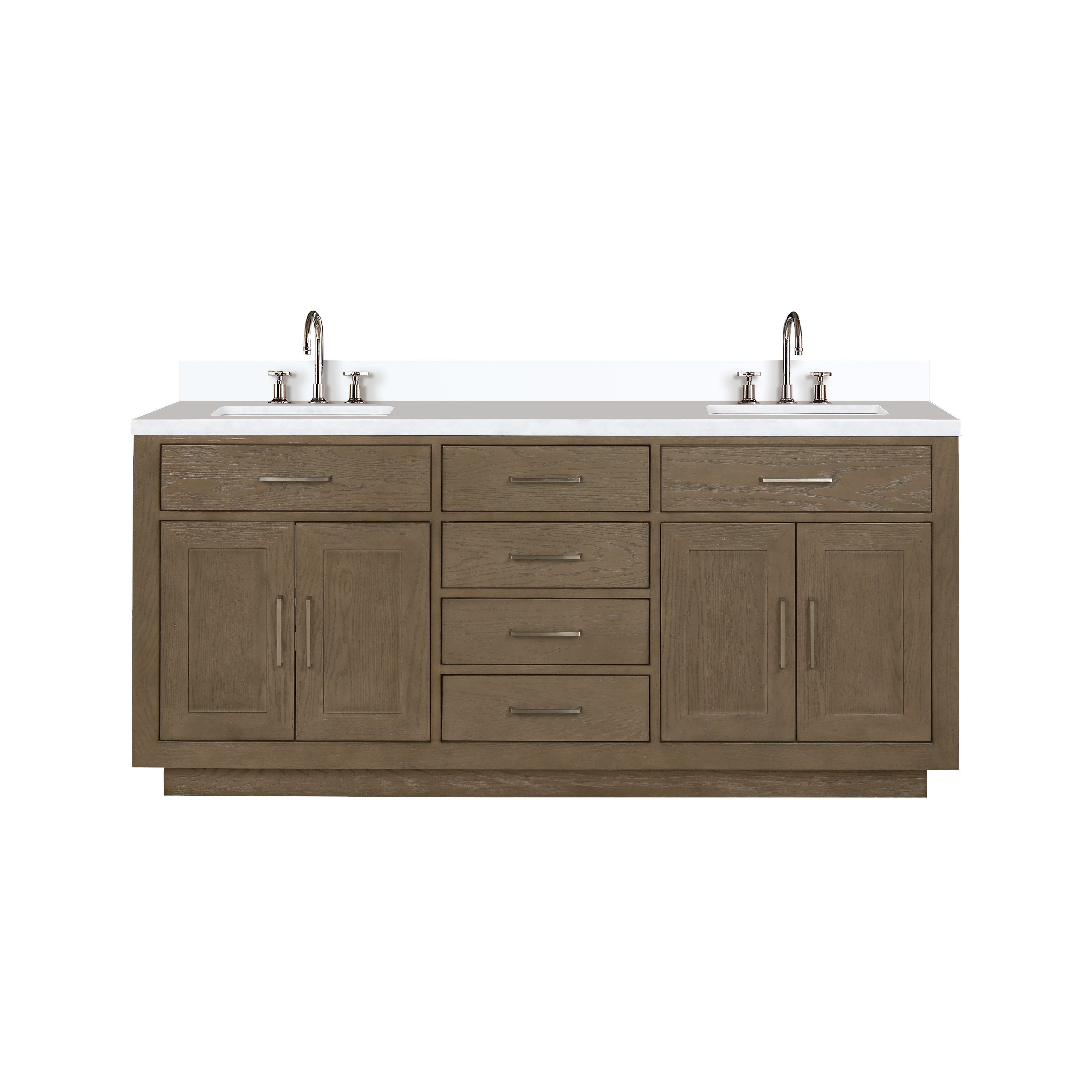 Abbey 72 in W x 22 in D Grey Oak Double Bath Vanity