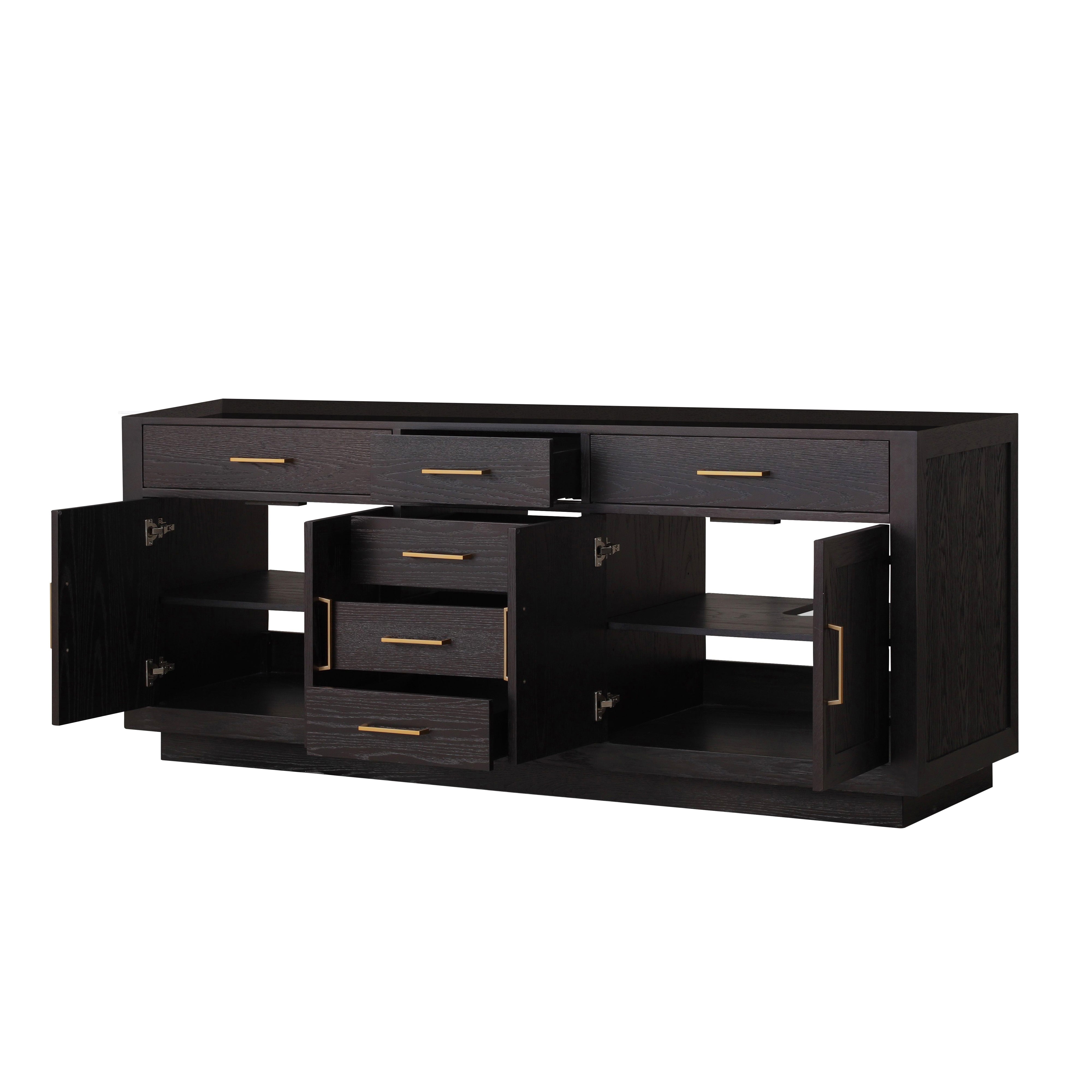 Abbey 80 in W x 22 in D Black Oak Double Bath Vanity