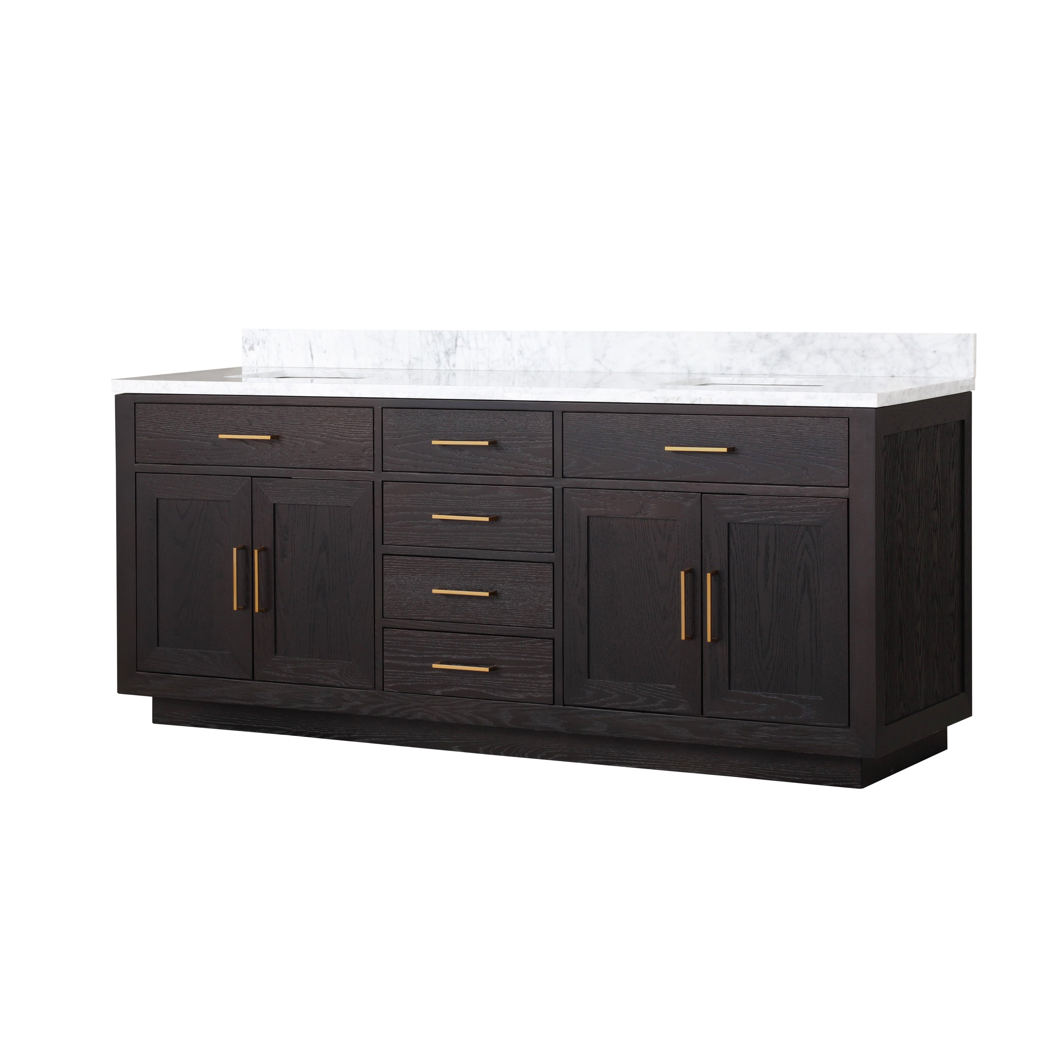 Abbey 80 in W x 22 in D Black Oak Double Bath Vanity