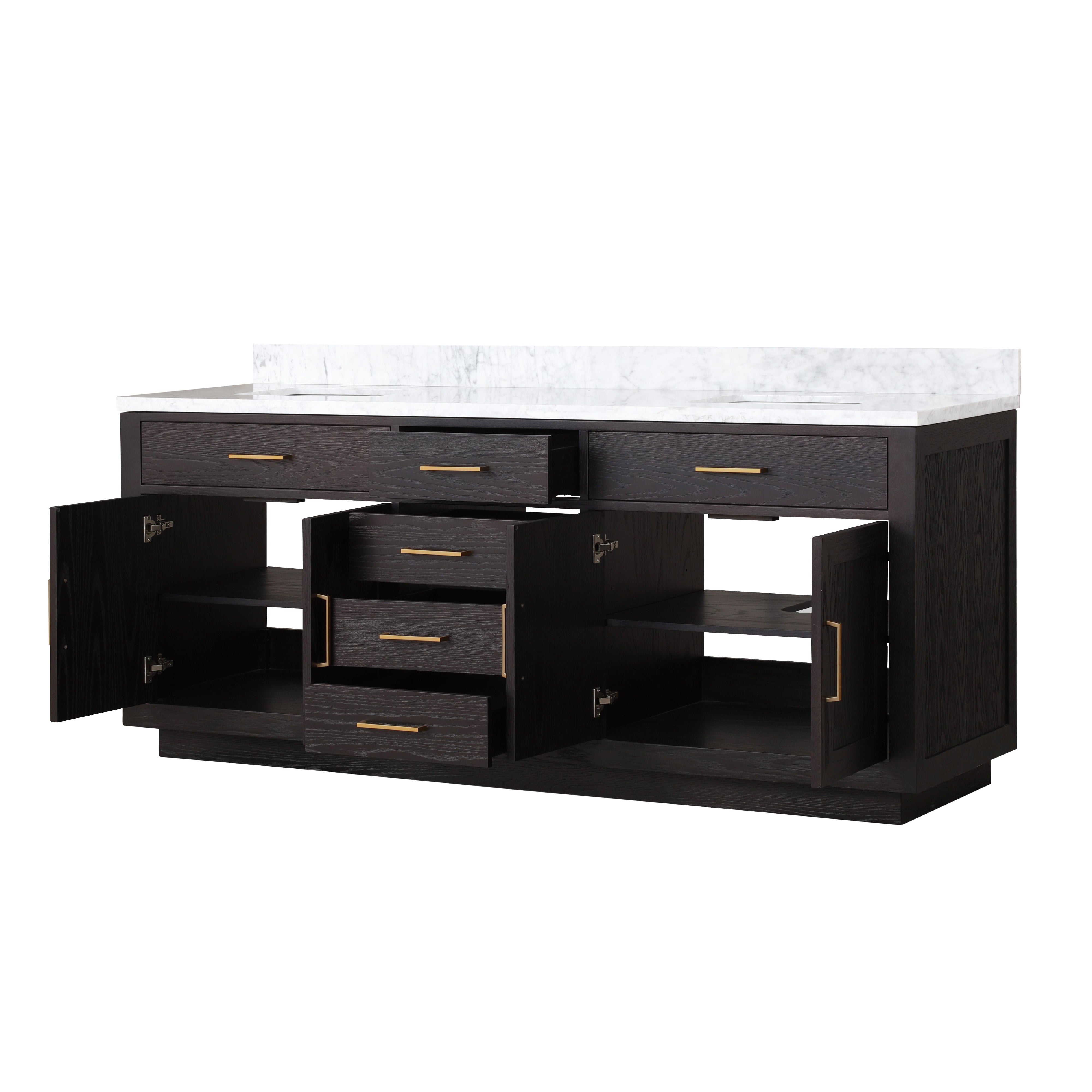Abbey 80 in W x 22 in D Black Oak Double Bath Vanity