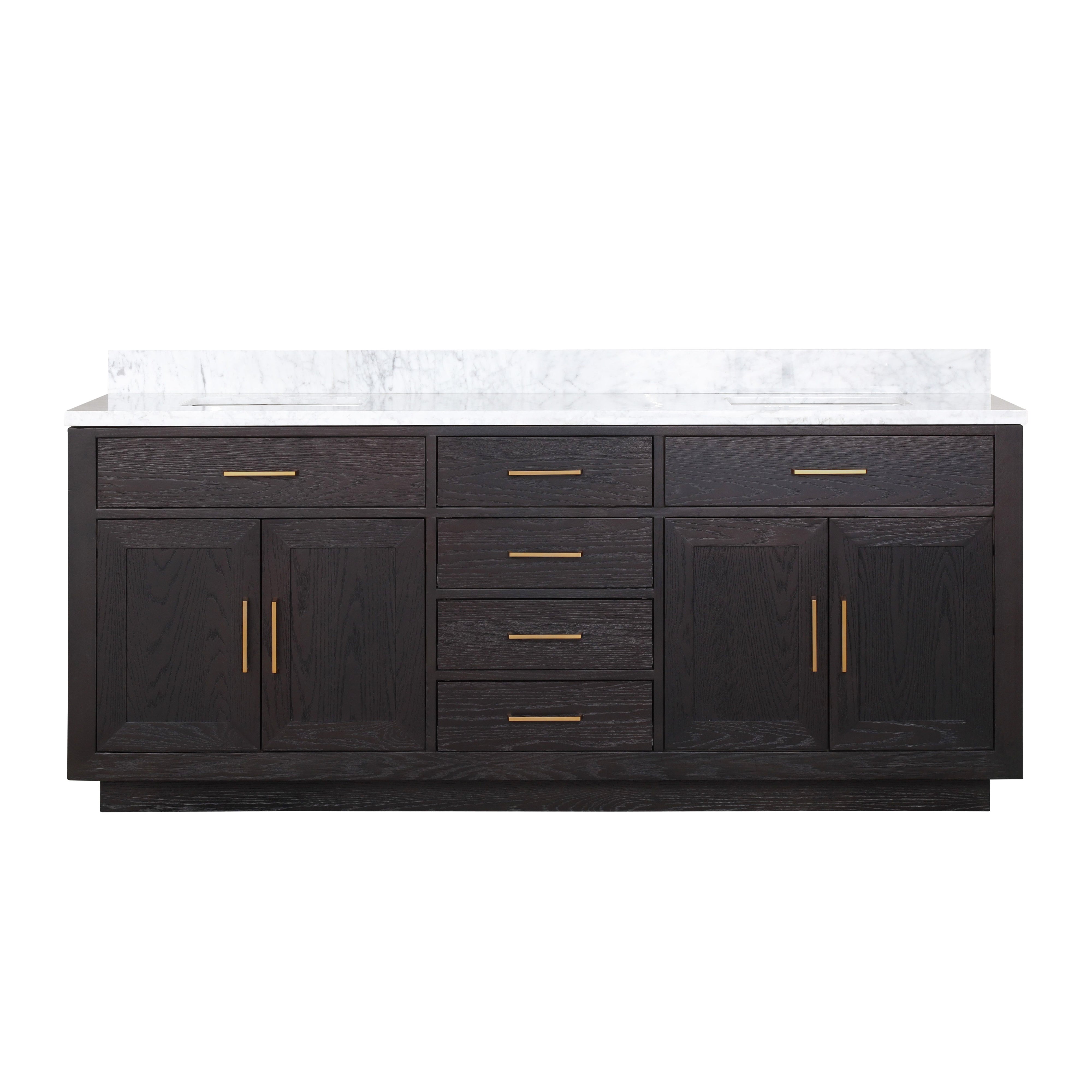 Abbey 80 in W x 22 in D Black Oak Double Bath Vanity