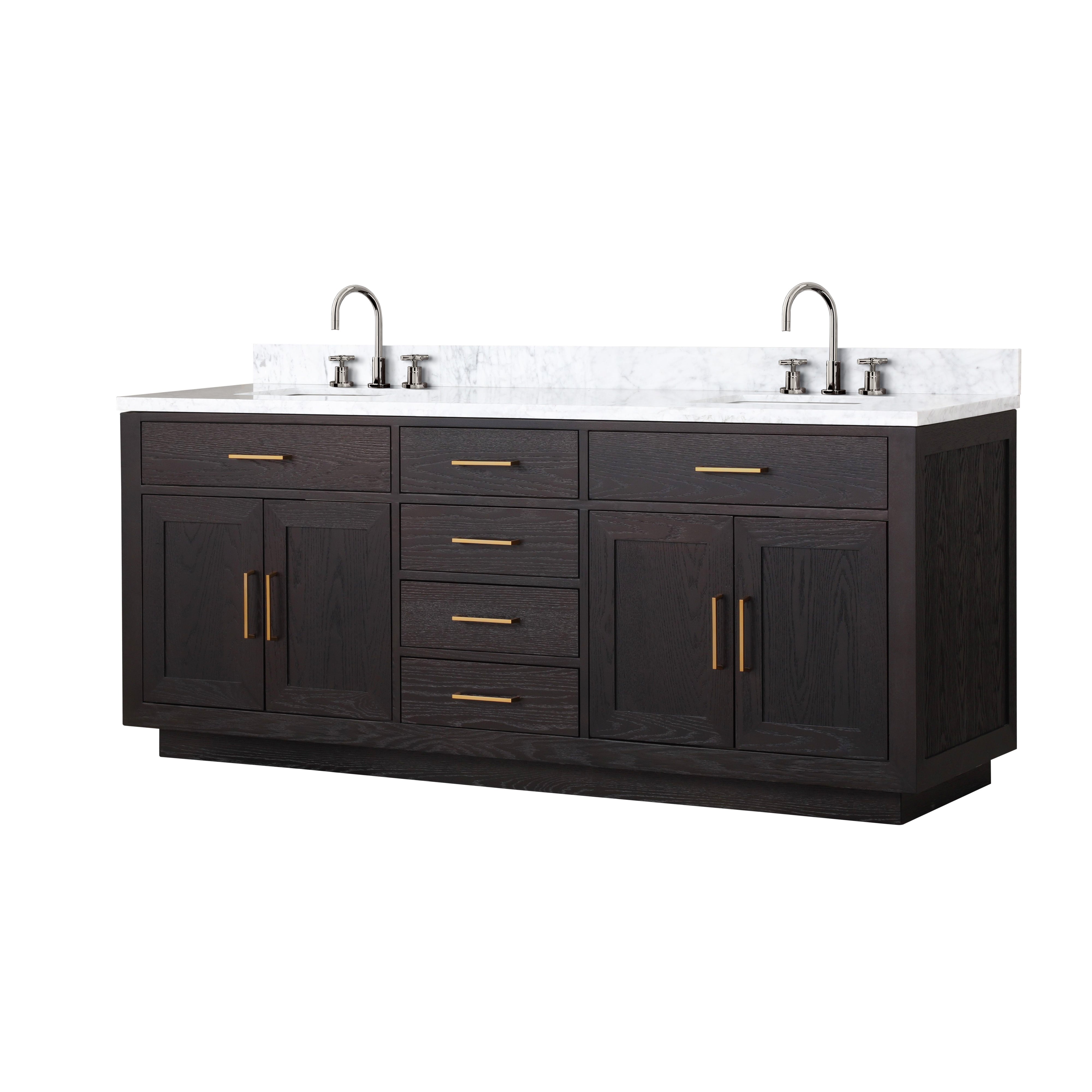 Abbey 80 in W x 22 in D Black Oak Double Bath Vanity