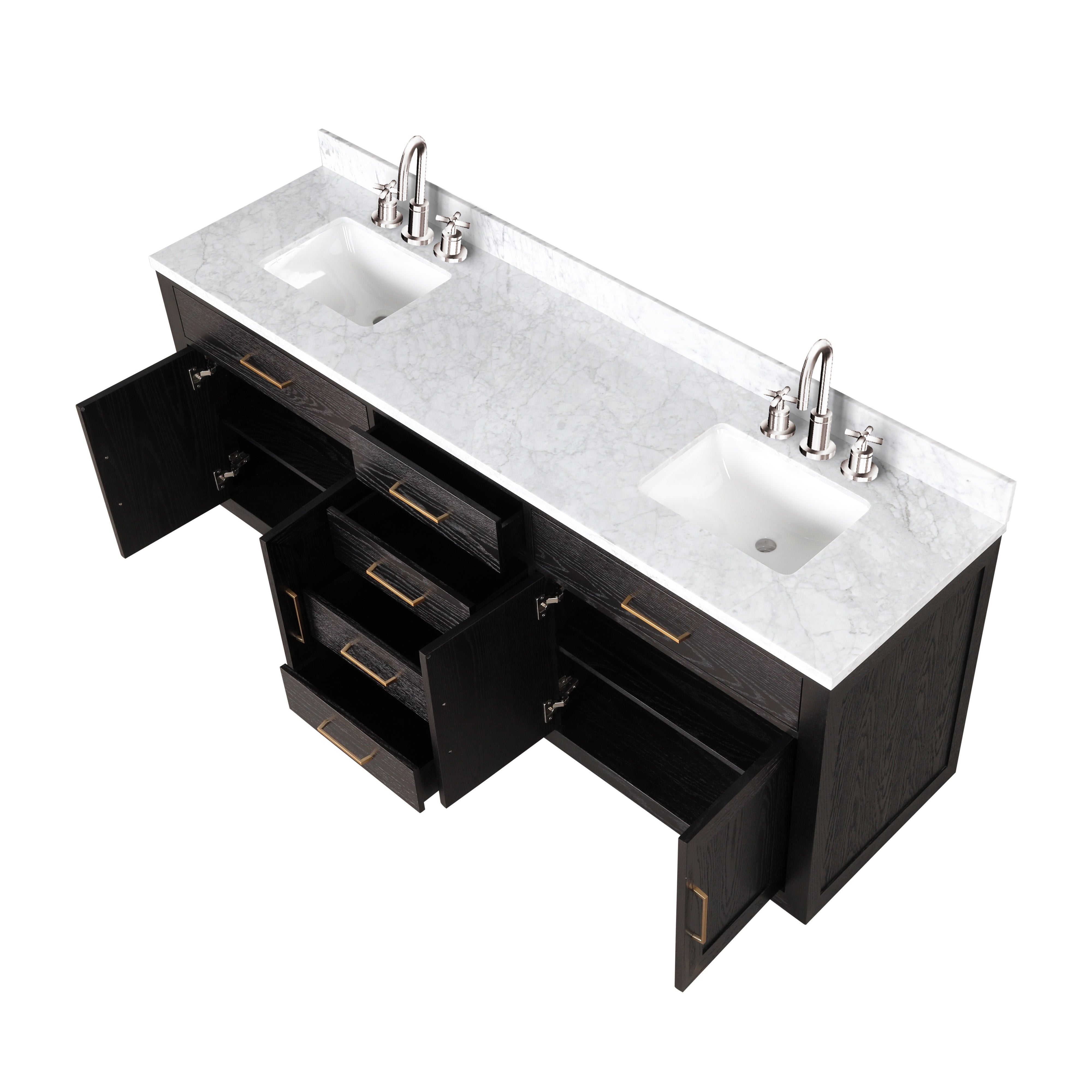 Abbey 80 in W x 22 in D Black Oak Double Bath Vanity