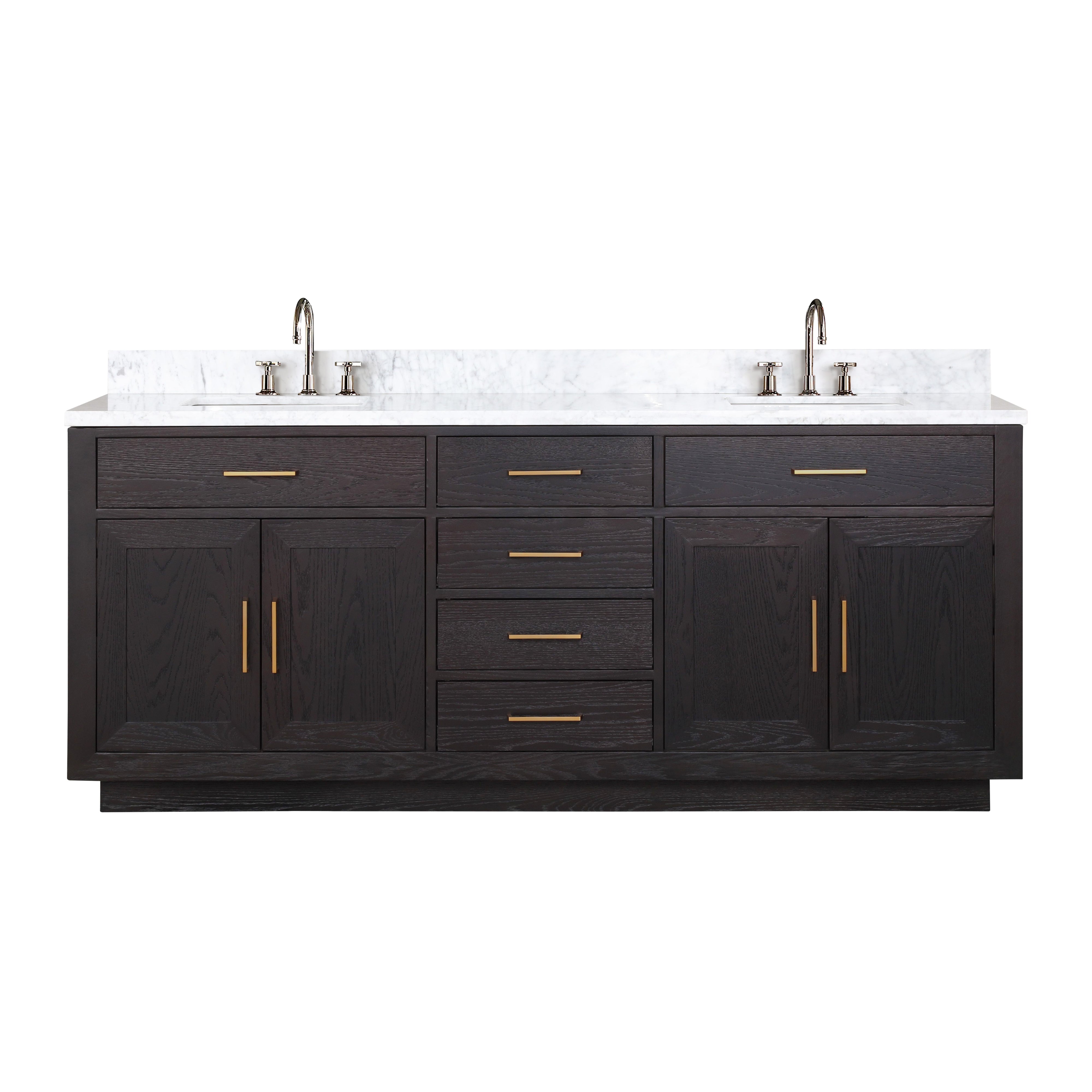 Abbey 80 in W x 22 in D Black Oak Double Bath Vanity