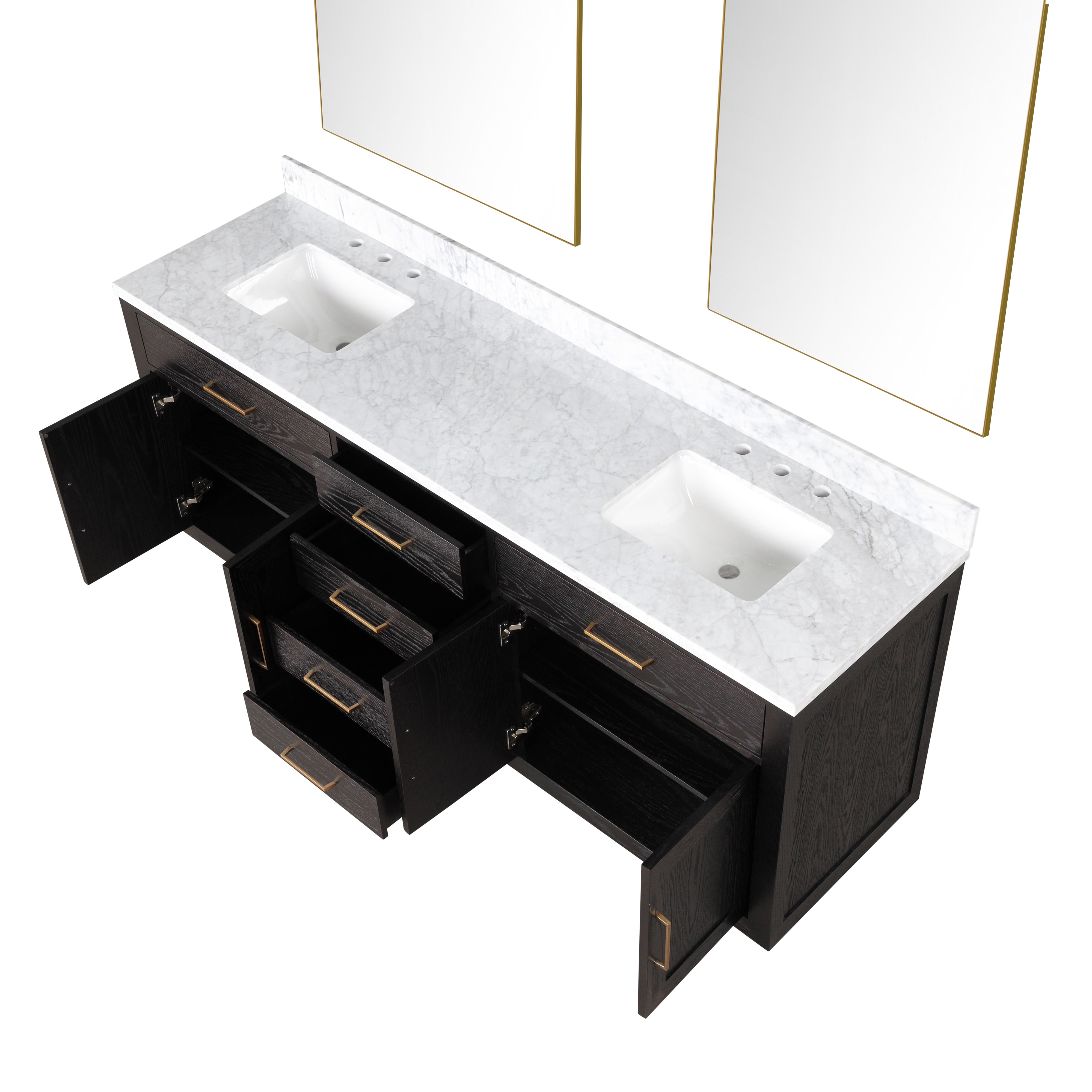 Abbey 80 in W x 22 in D Black Oak Double Bath Vanity