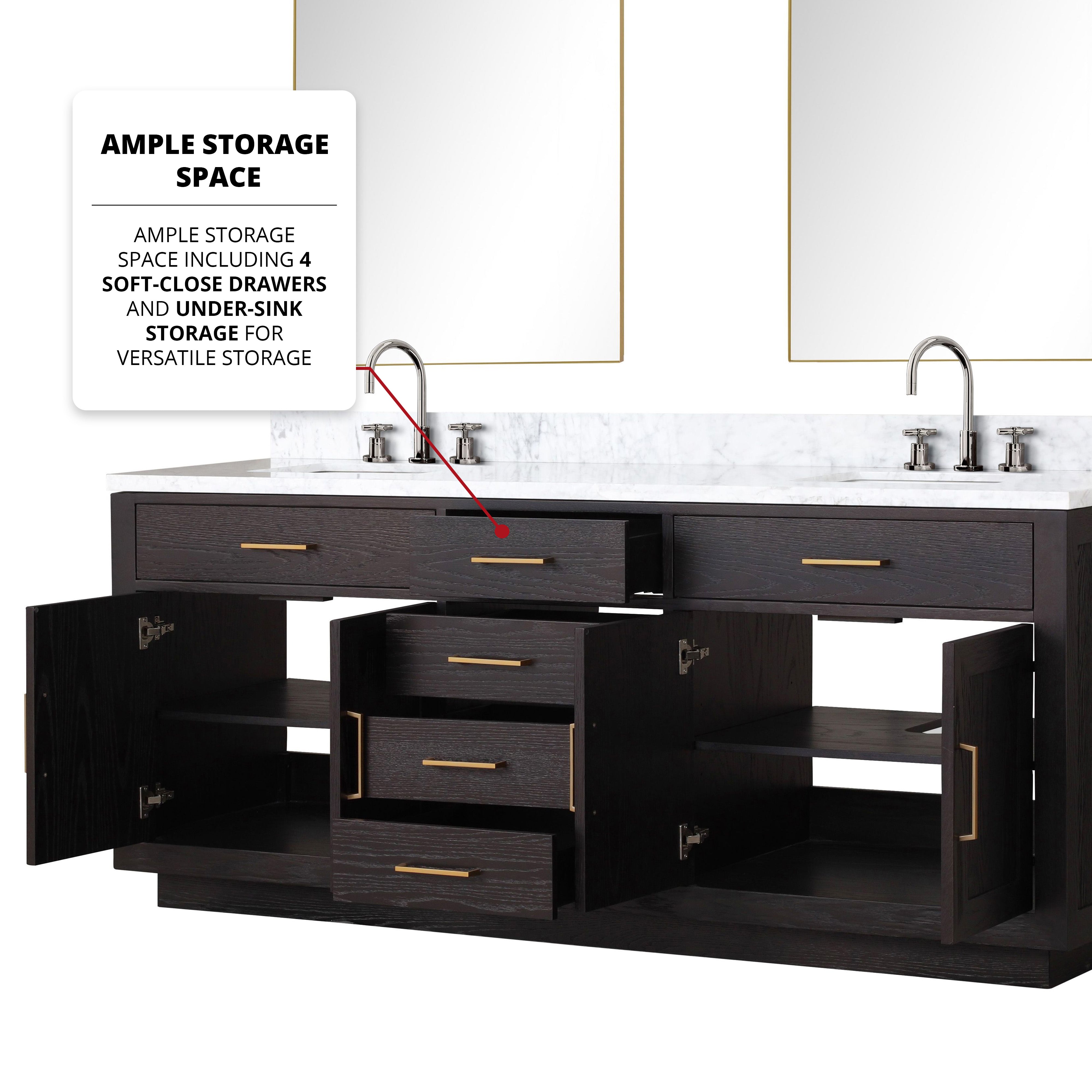 Abbey 80 in W x 22 in D Black Oak Double Bath Vanity