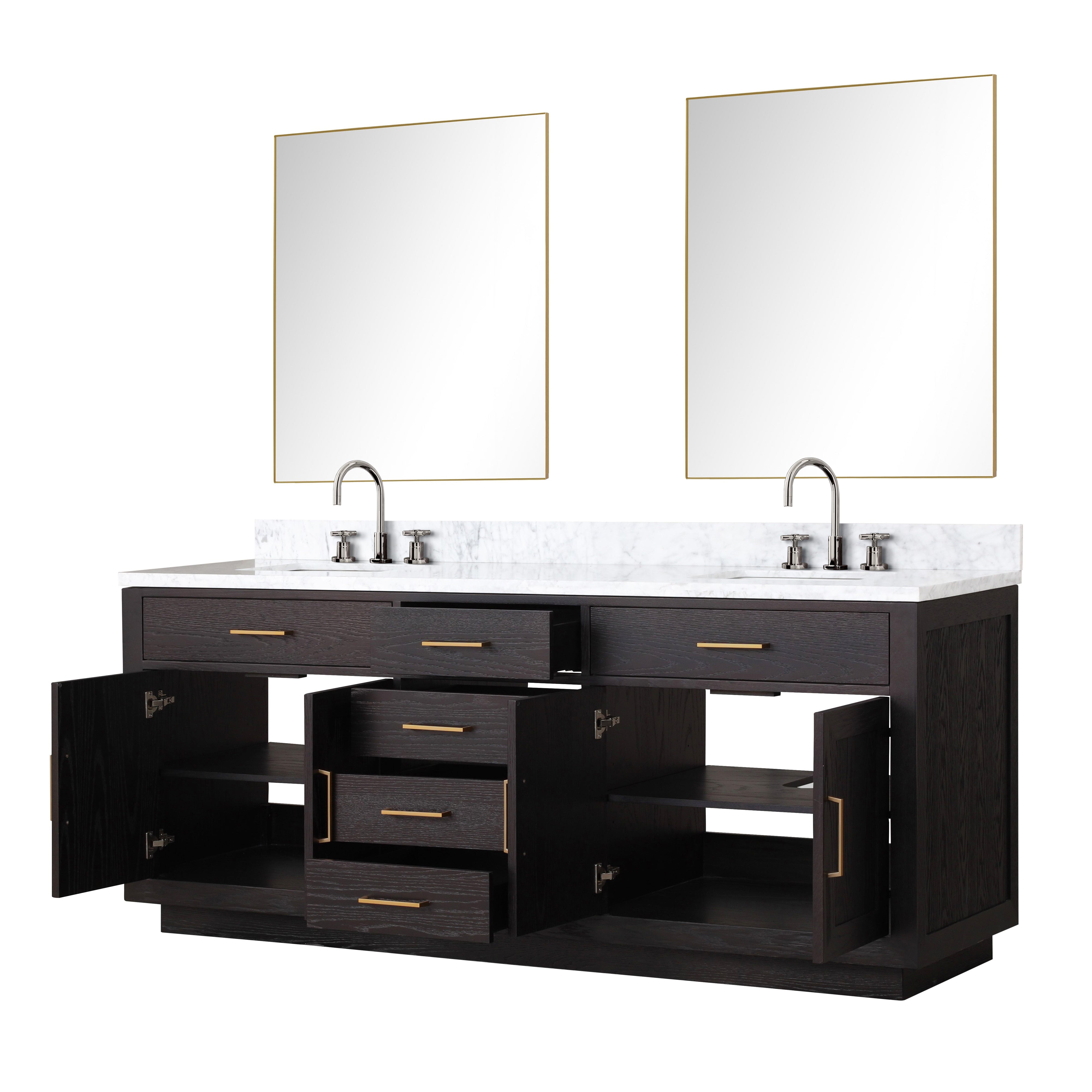 Abbey 80 in W x 22 in D Black Oak Double Bath Vanity