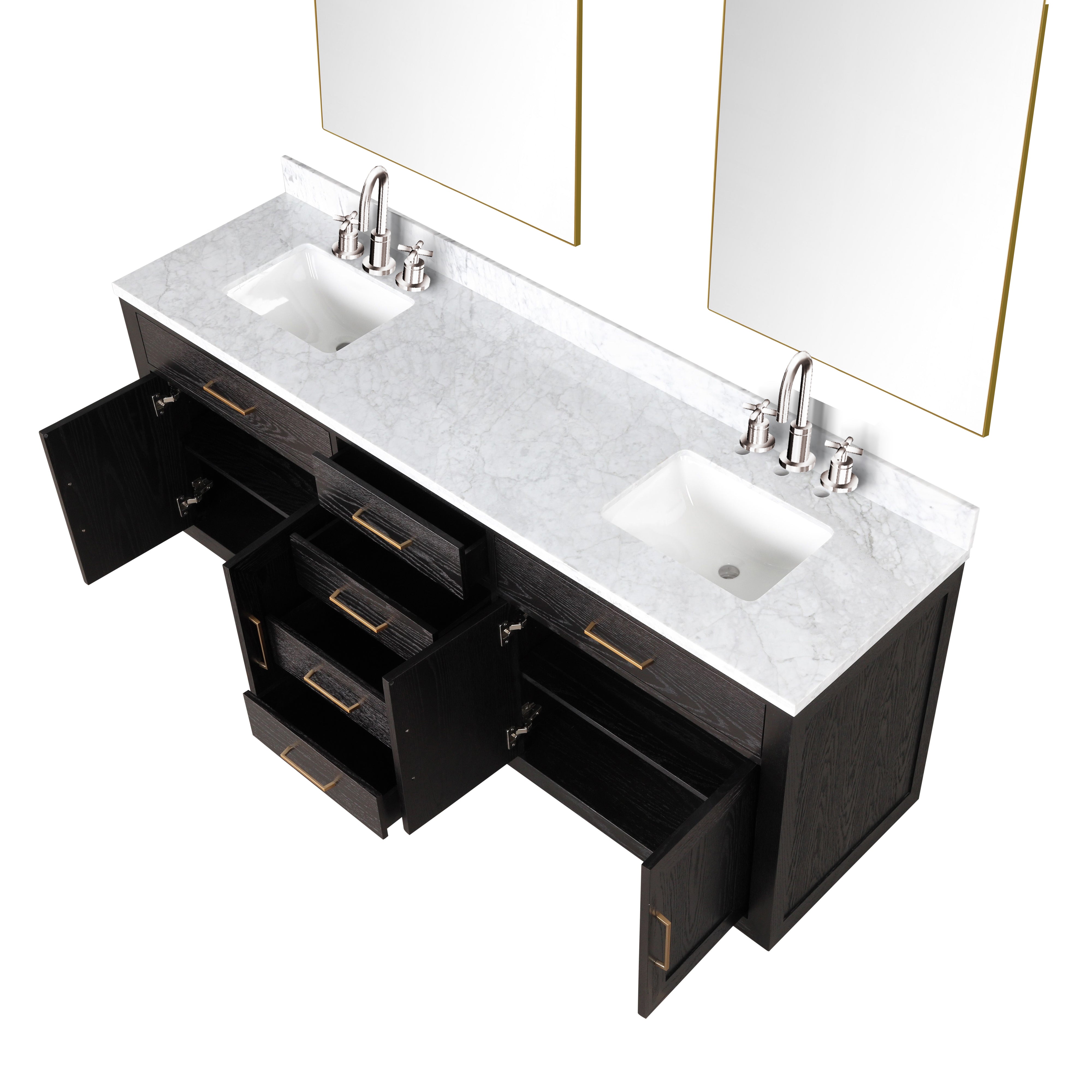 Abbey 80 in W x 22 in D Black Oak Double Bath Vanity
