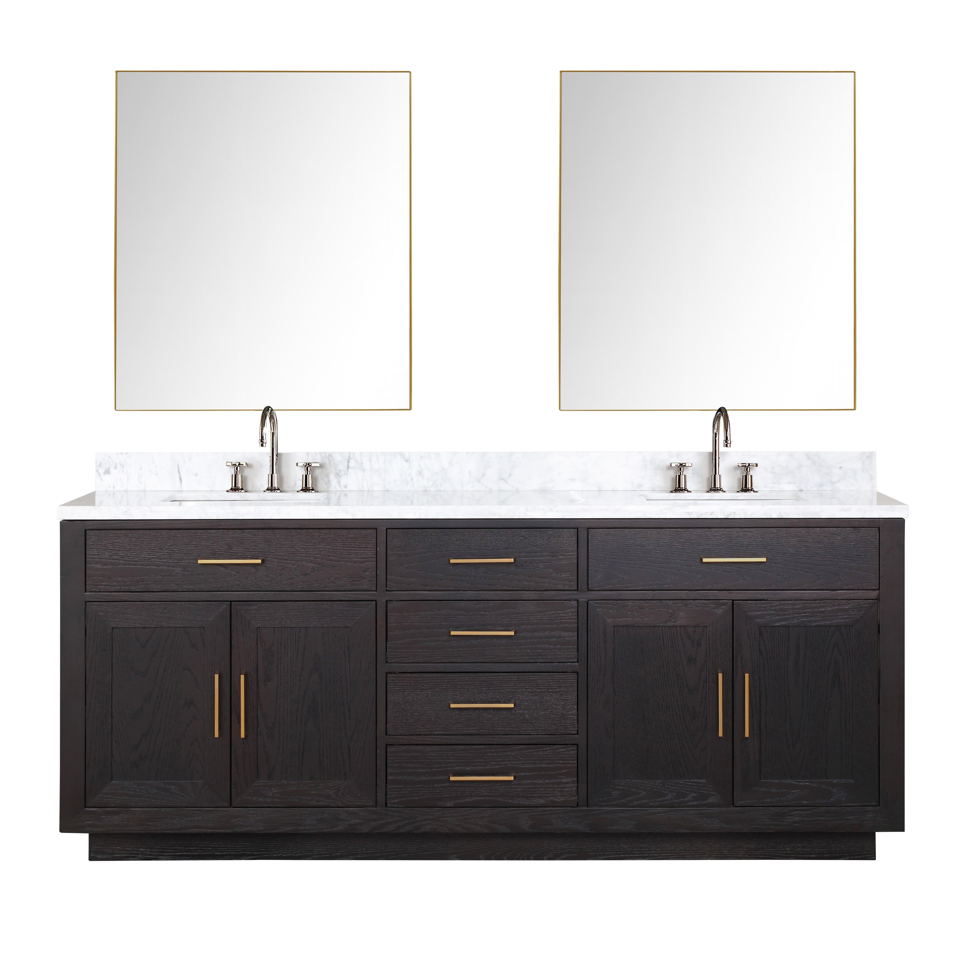 Abbey 80 in W x 22 in D Black Oak Double Bath Vanity