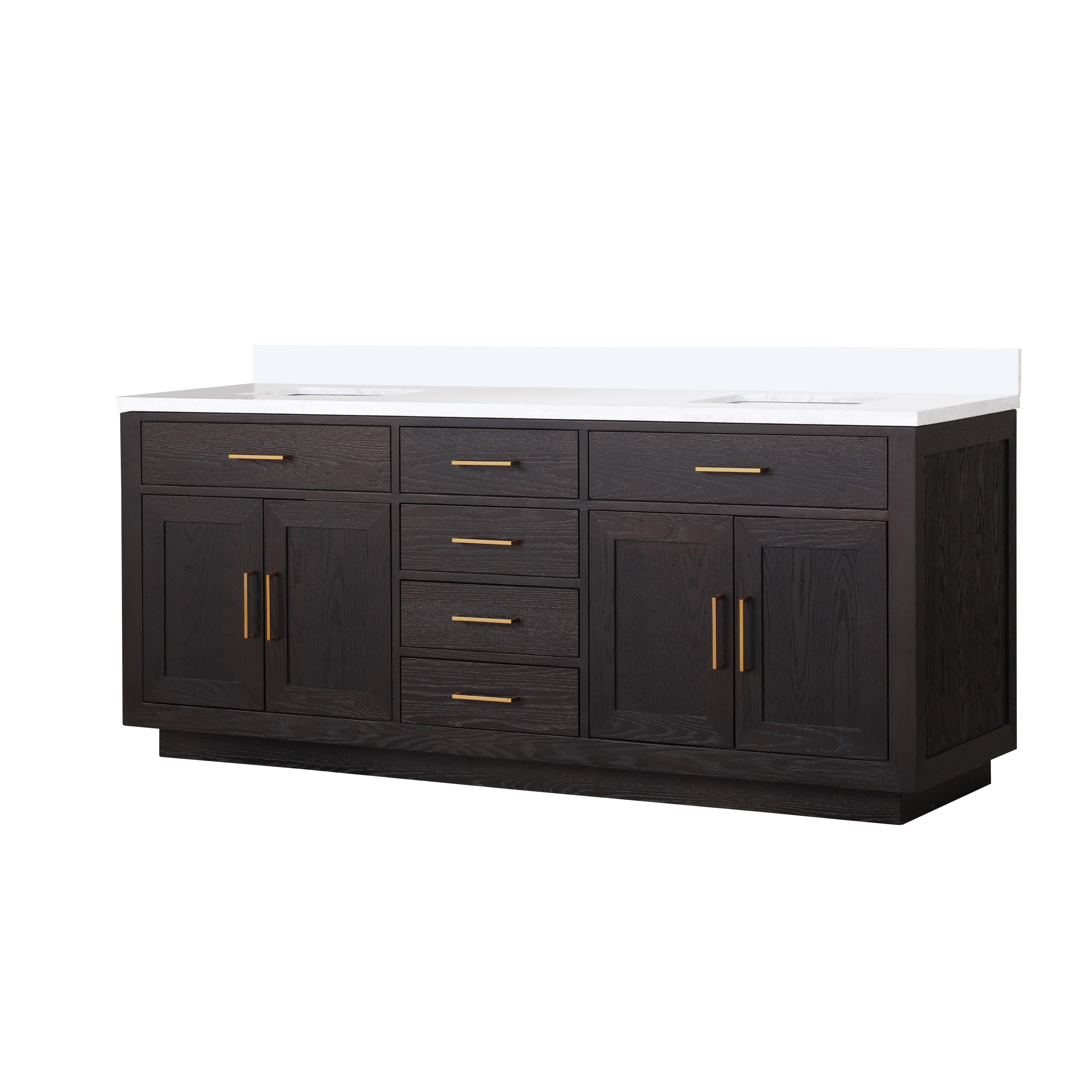 Abbey 80 in W x 22 in D Black Oak Double Bath Vanity