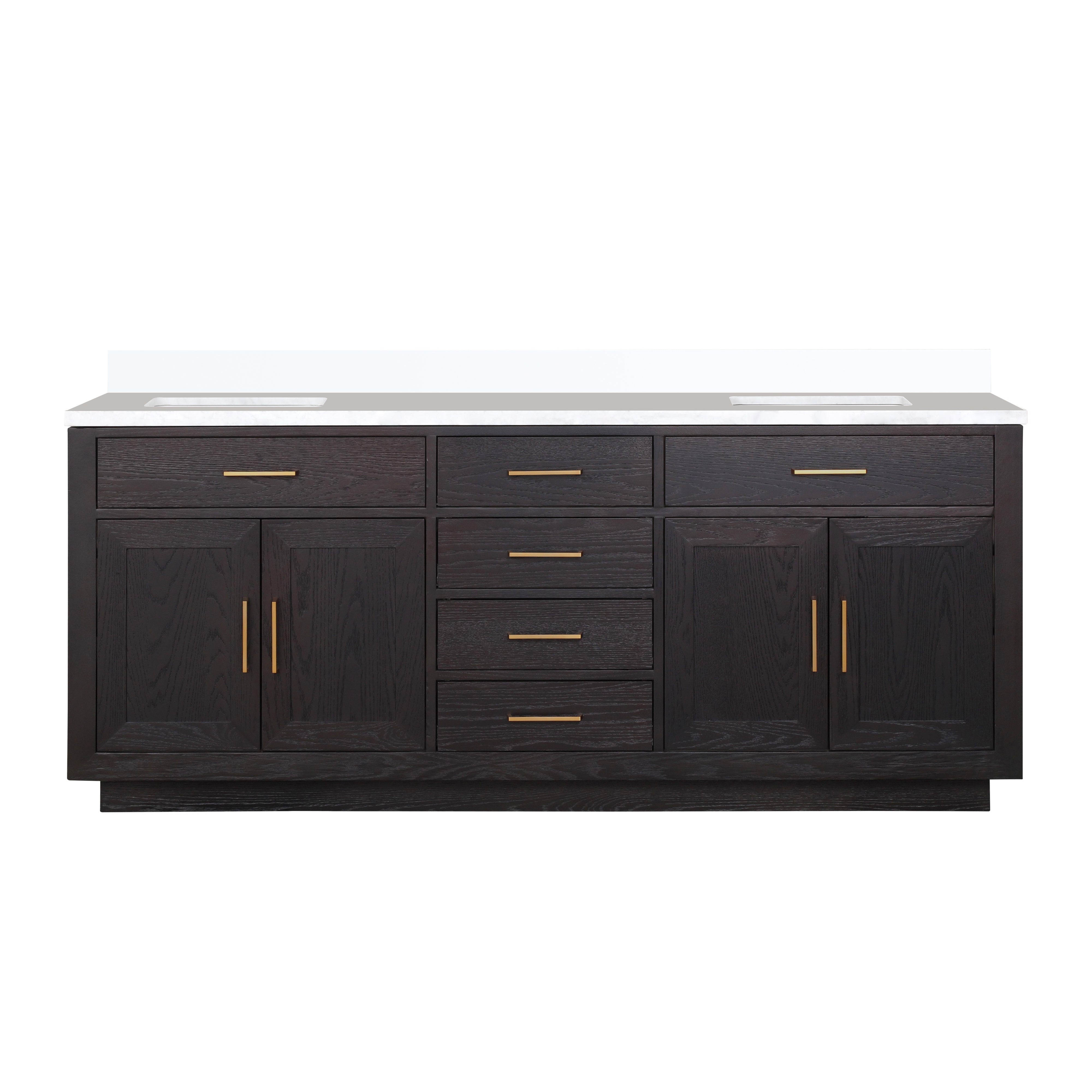 Abbey 80 in W x 22 in D Black Oak Double Bath Vanity
