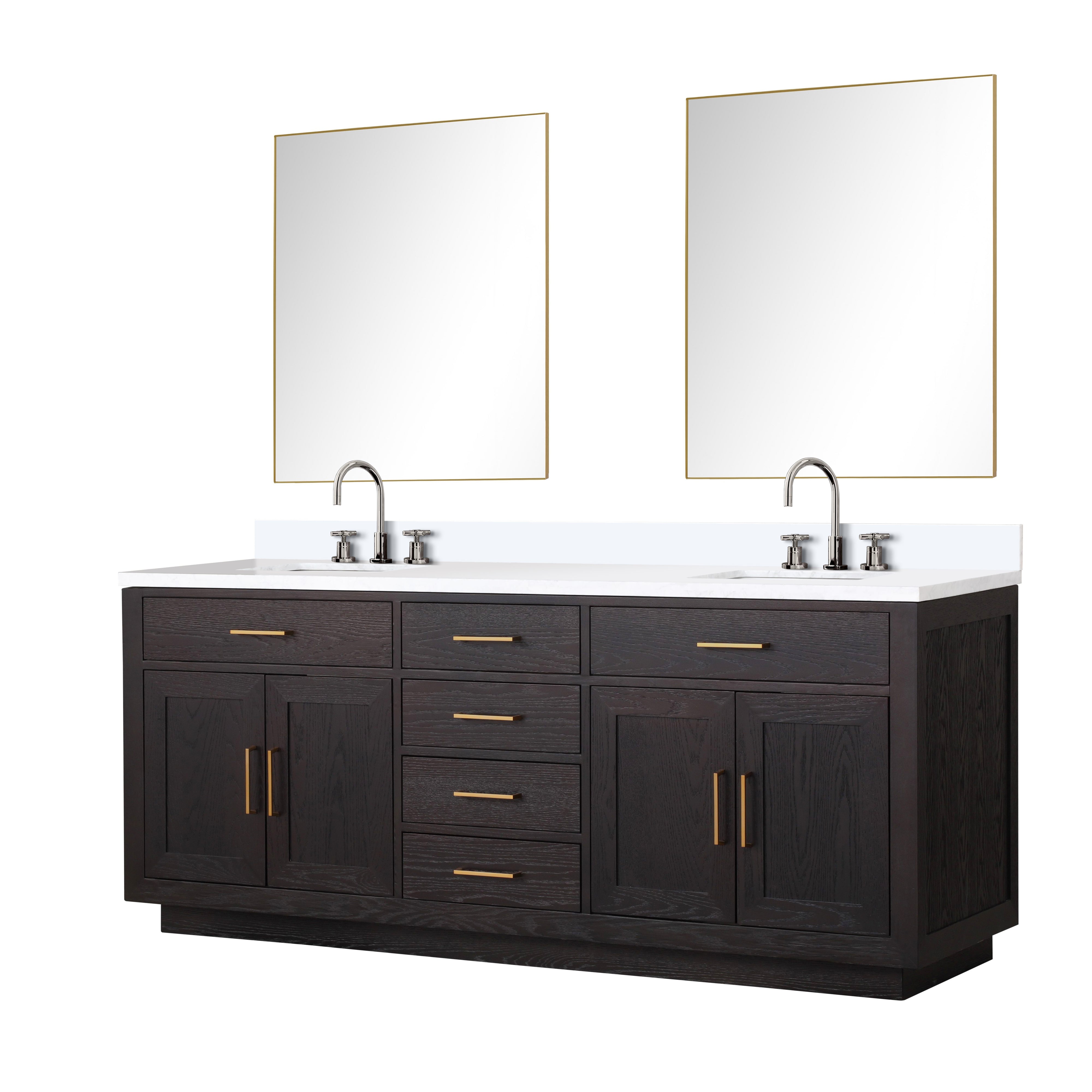 Abbey 80 in W x 22 in D Black Oak Double Bath Vanity