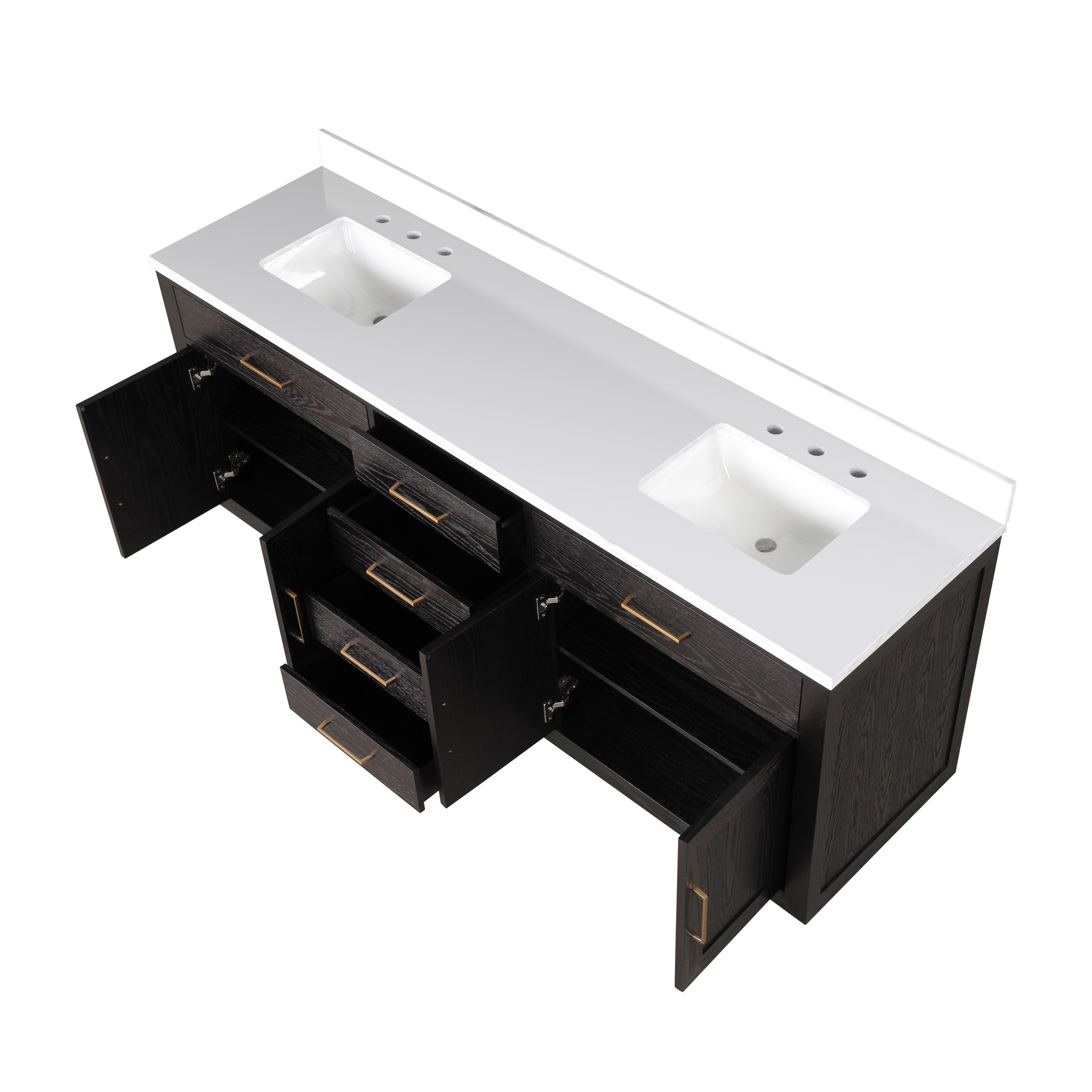 Abbey 80 in W x 22 in D Black Oak Double Bath Vanity