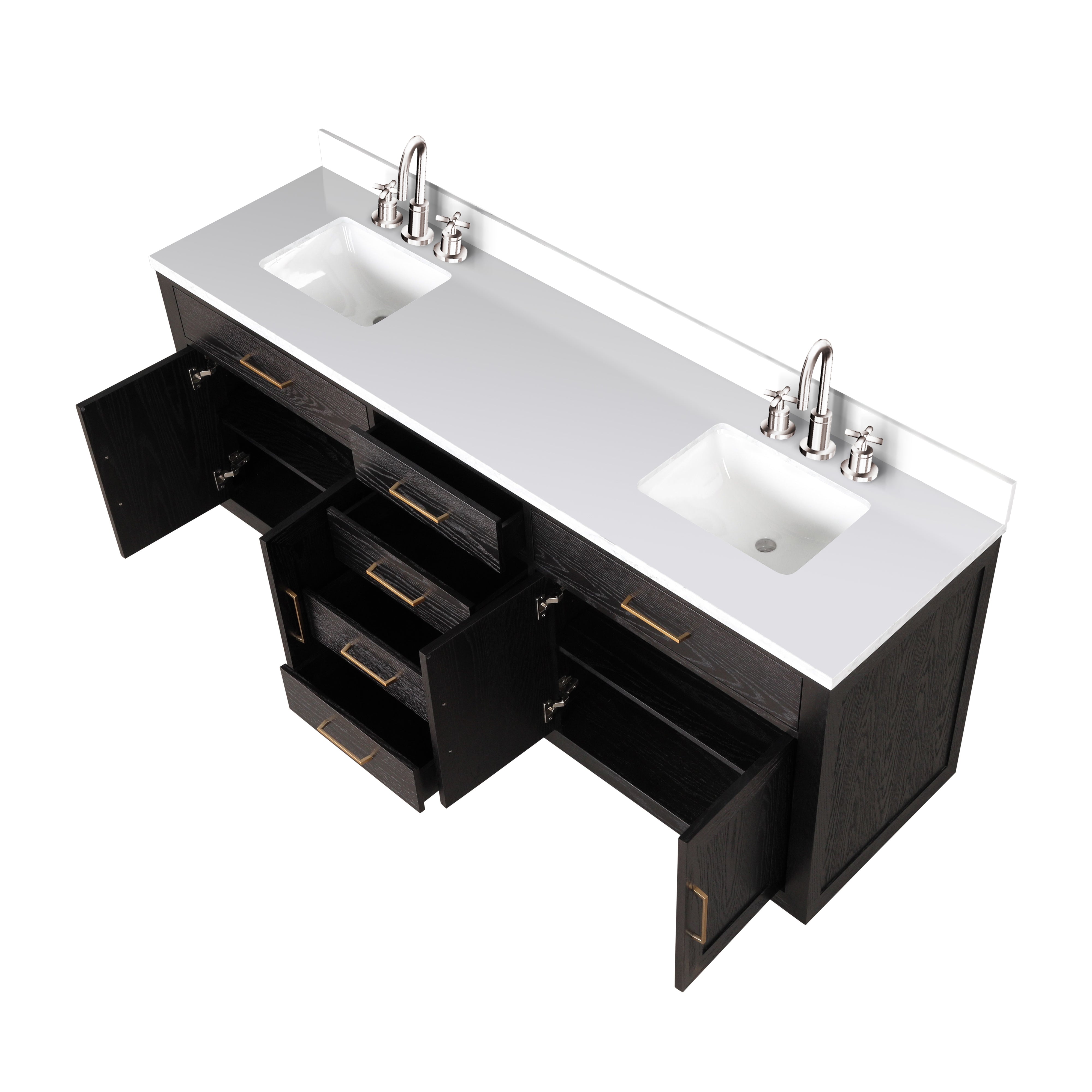 Abbey 80 in W x 22 in D Black Oak Double Bath Vanity