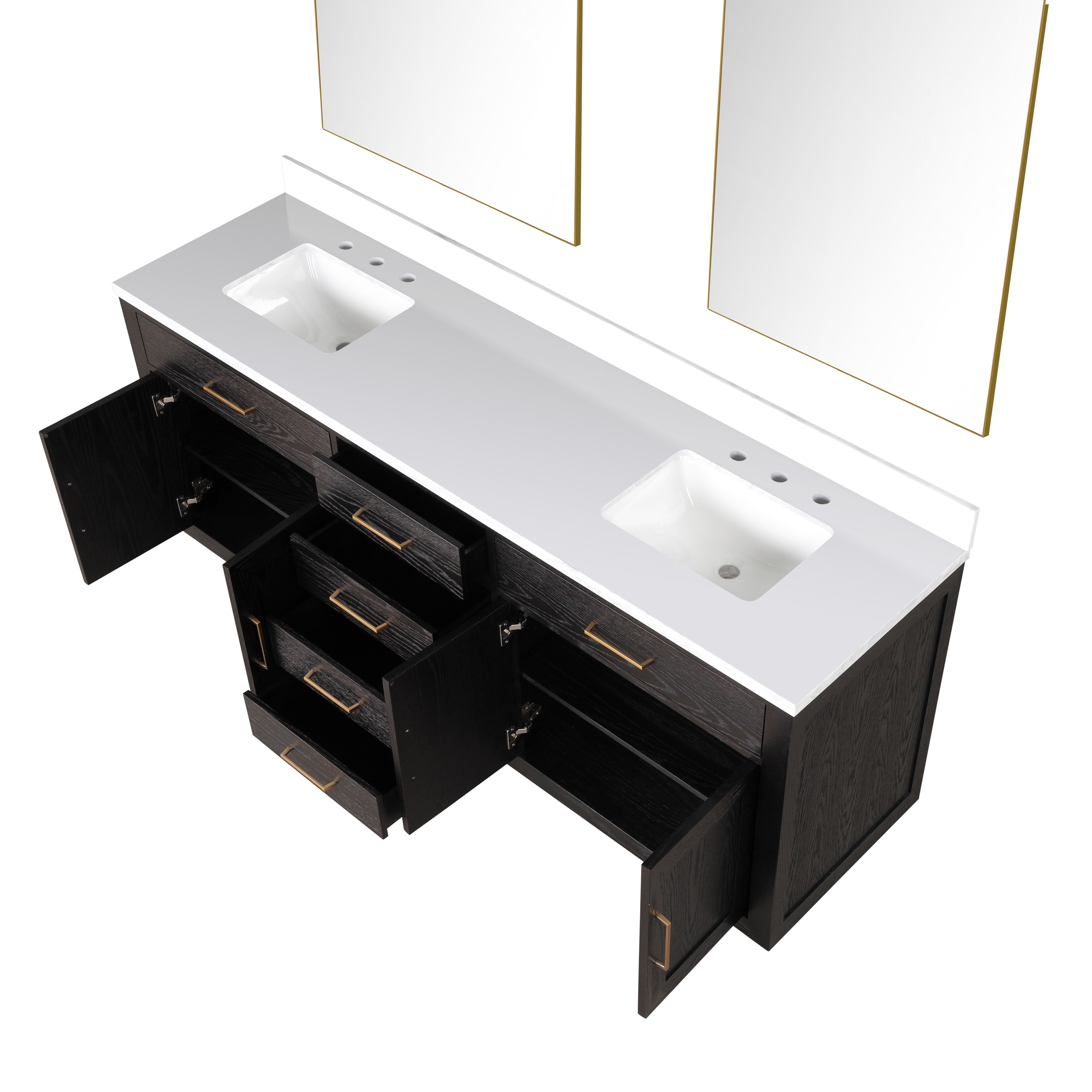 Abbey 80 in W x 22 in D Black Oak Double Bath Vanity