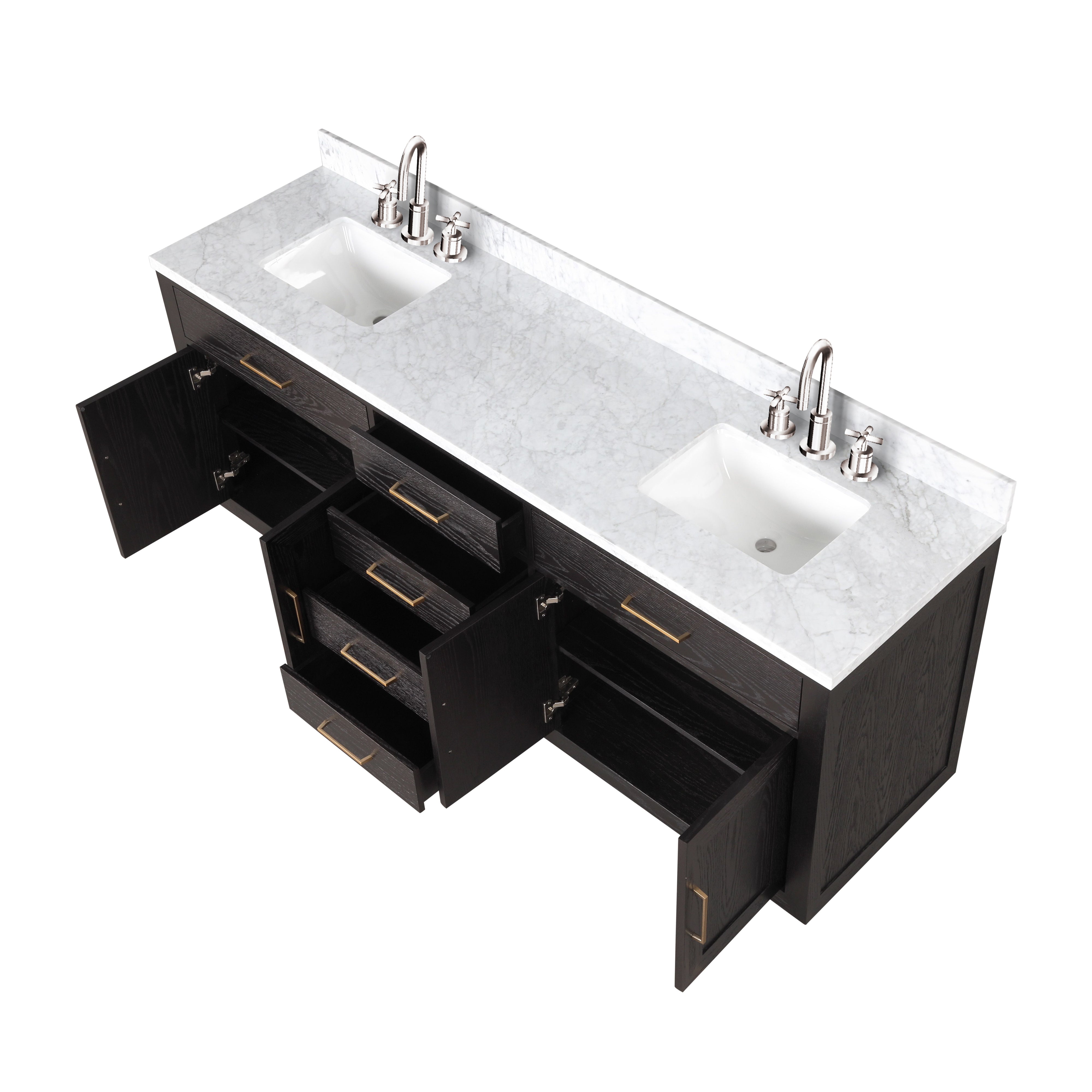 Abbey 80 in W x 22 in D Brown Oak Double Bath Vanity