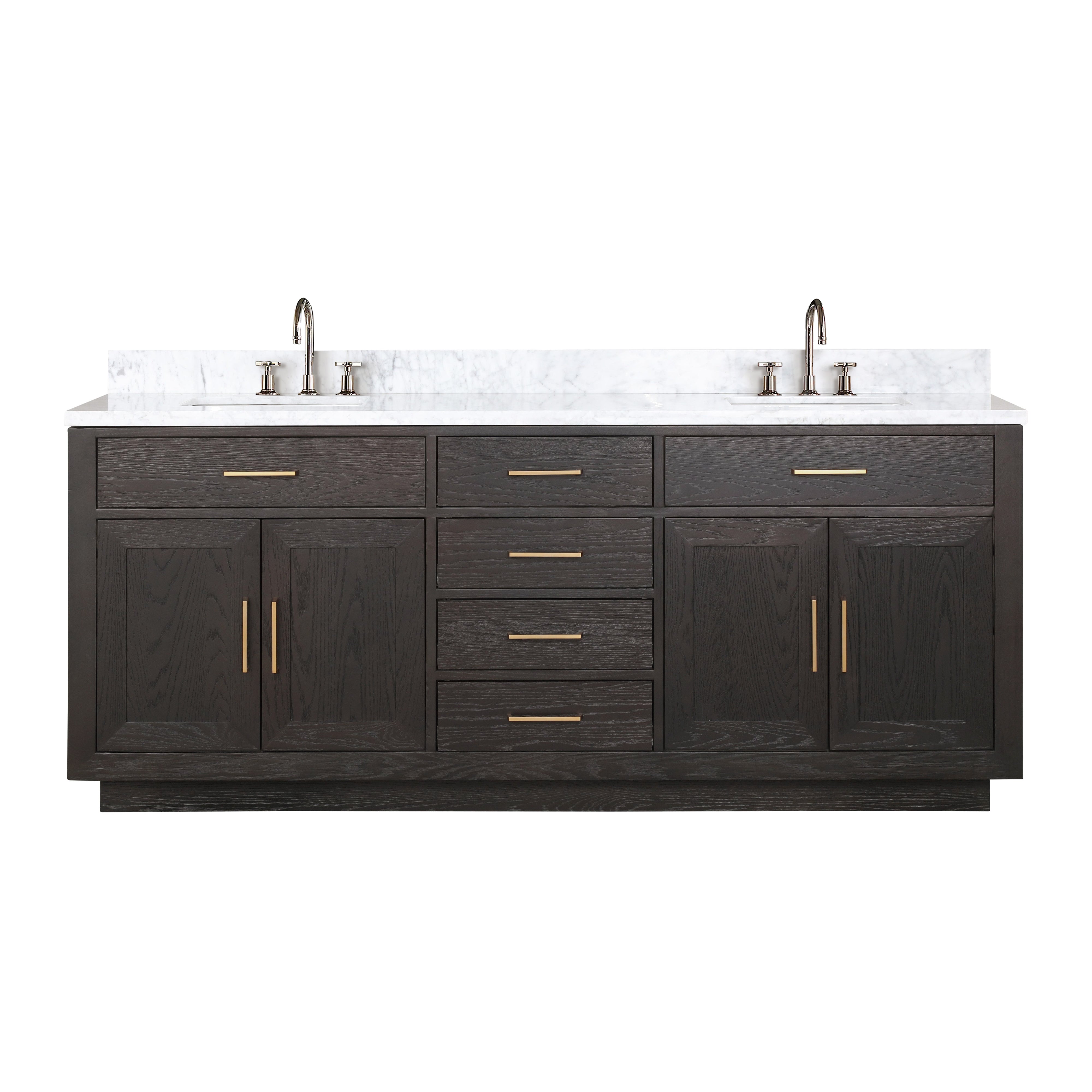 Abbey 80 in W x 22 in D Brown Oak Double Bath Vanity