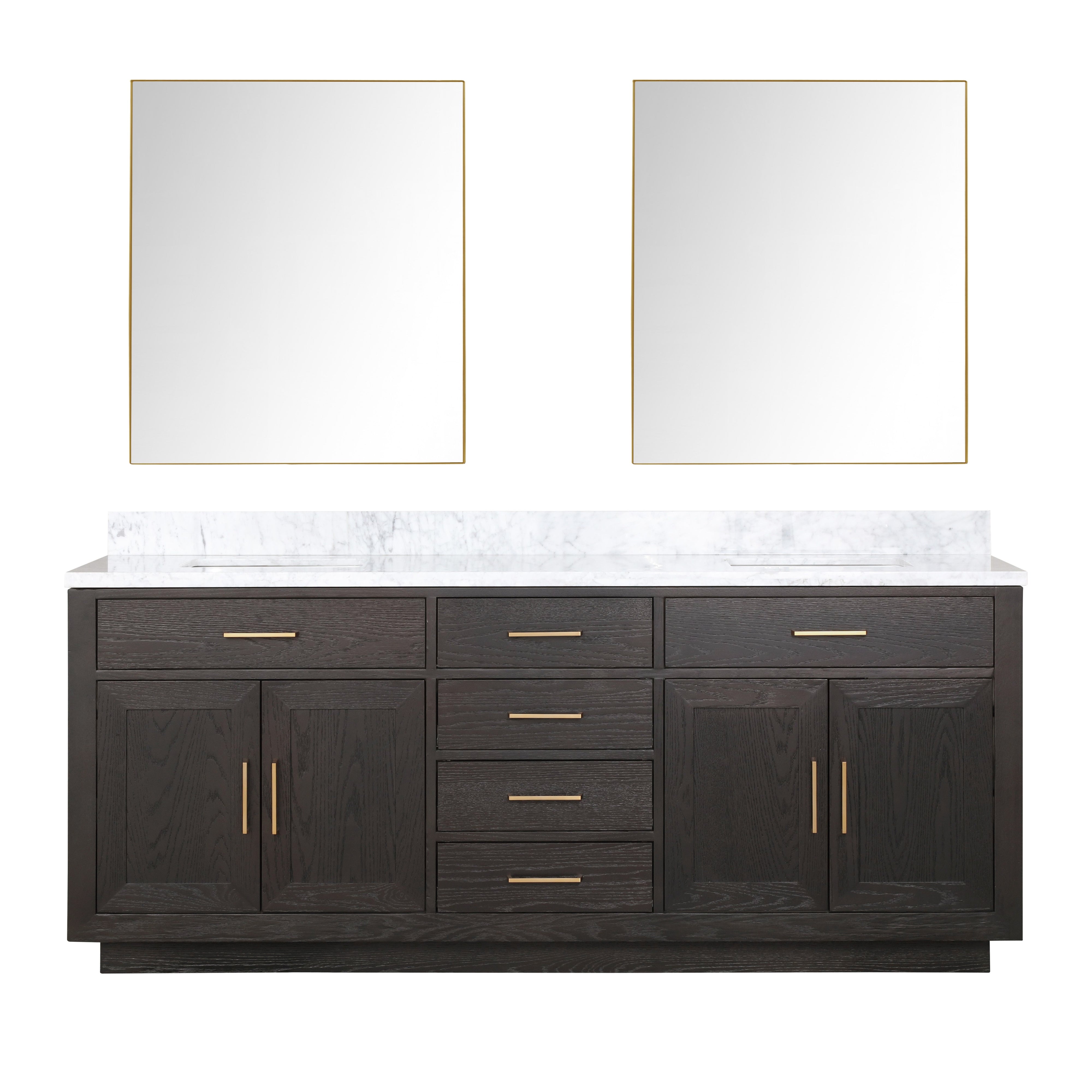 Abbey 80 in W x 22 in D Brown Oak Double Bath Vanity