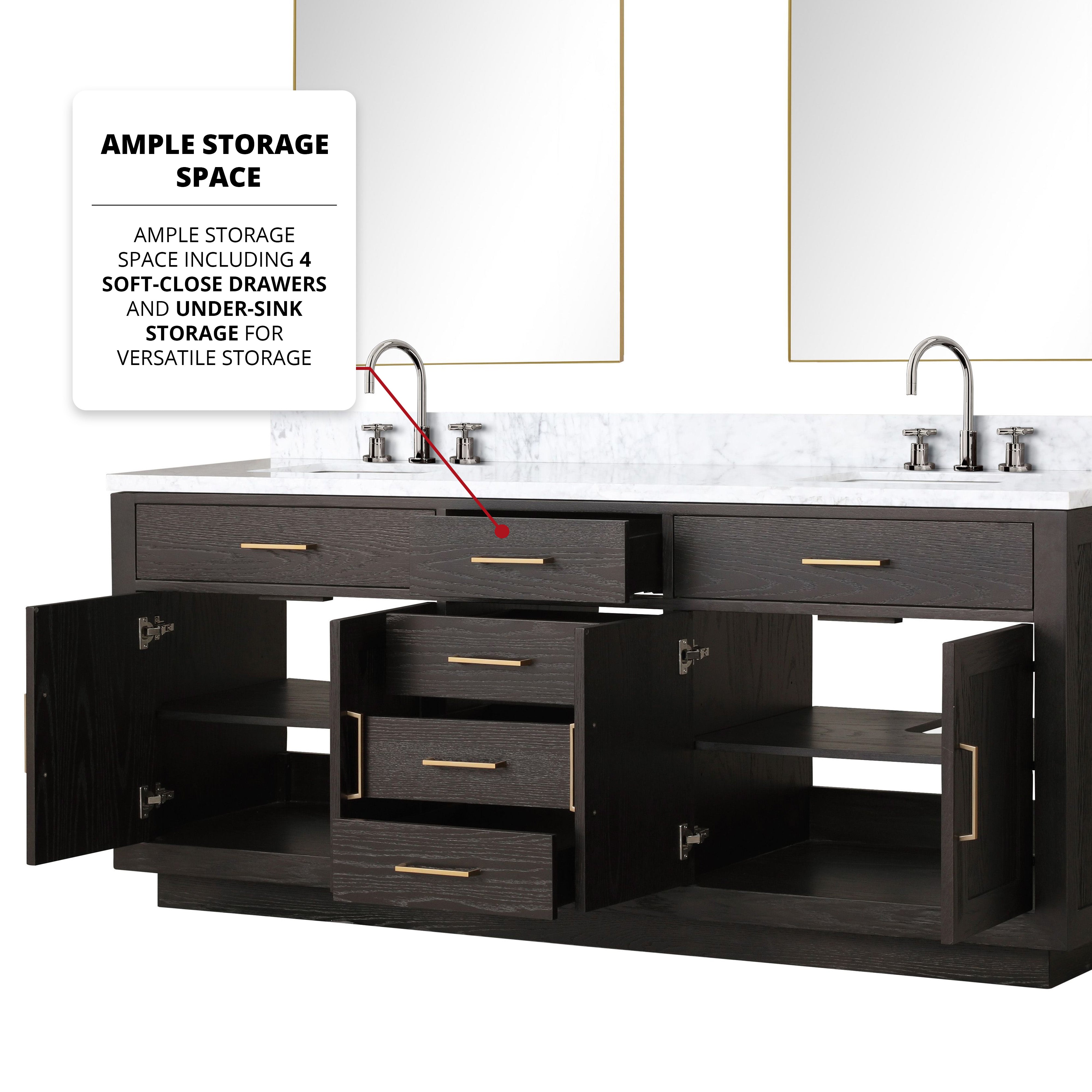 Abbey 80 in W x 22 in D Brown Oak Double Bath Vanity