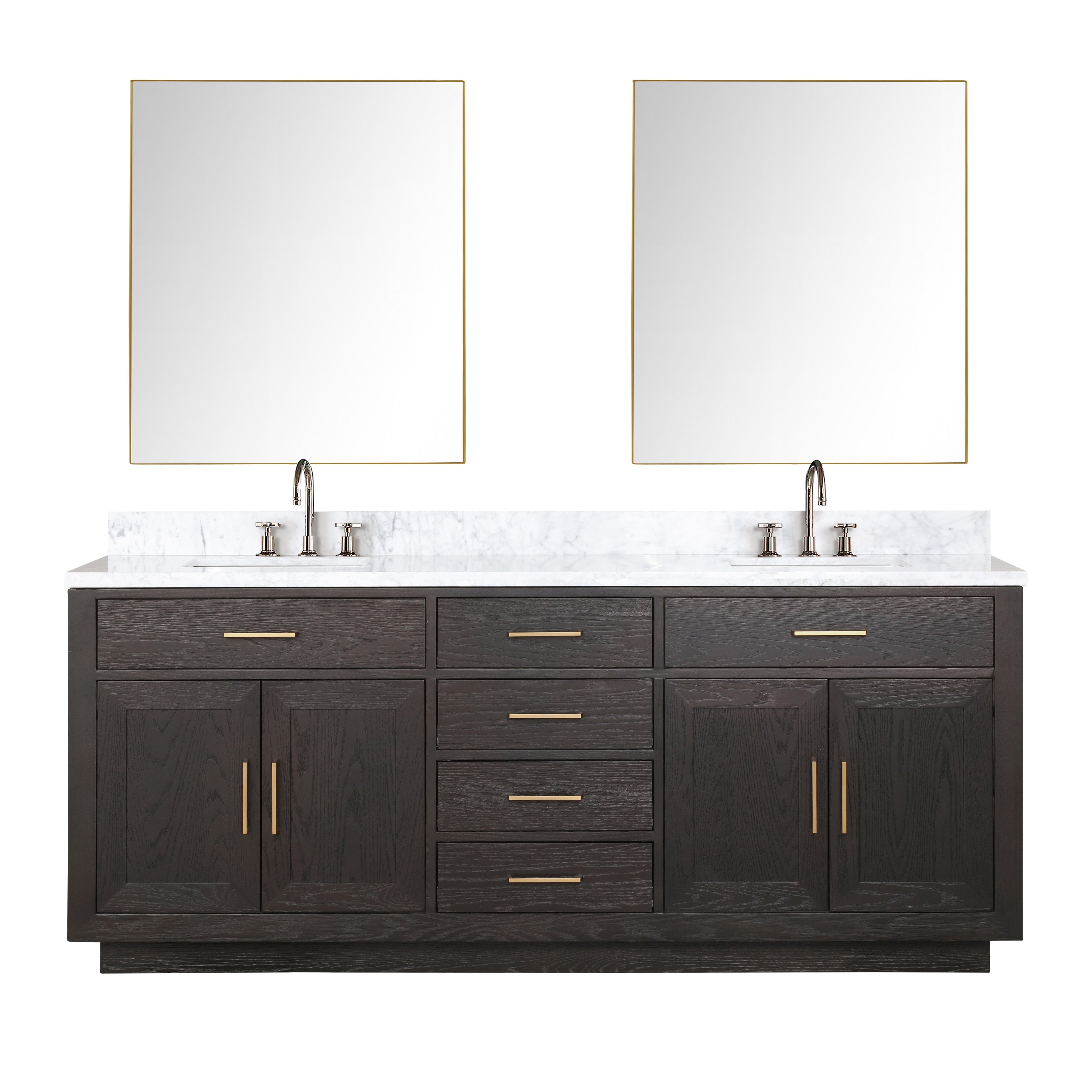 Abbey 80 in W x 22 in D Brown Oak Double Bath Vanity