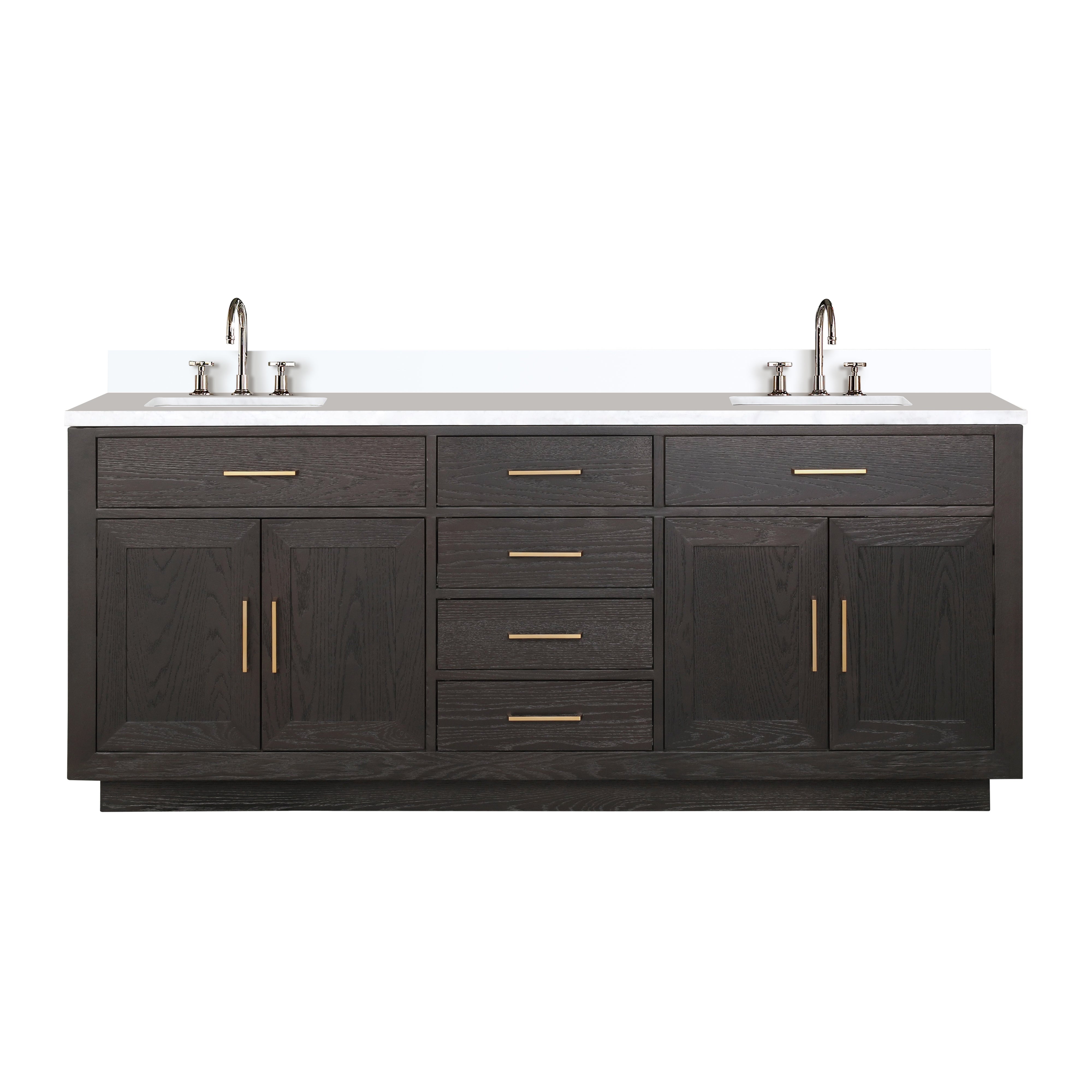 Abbey 80 in W x 22 in D Brown Oak Double Bath Vanity