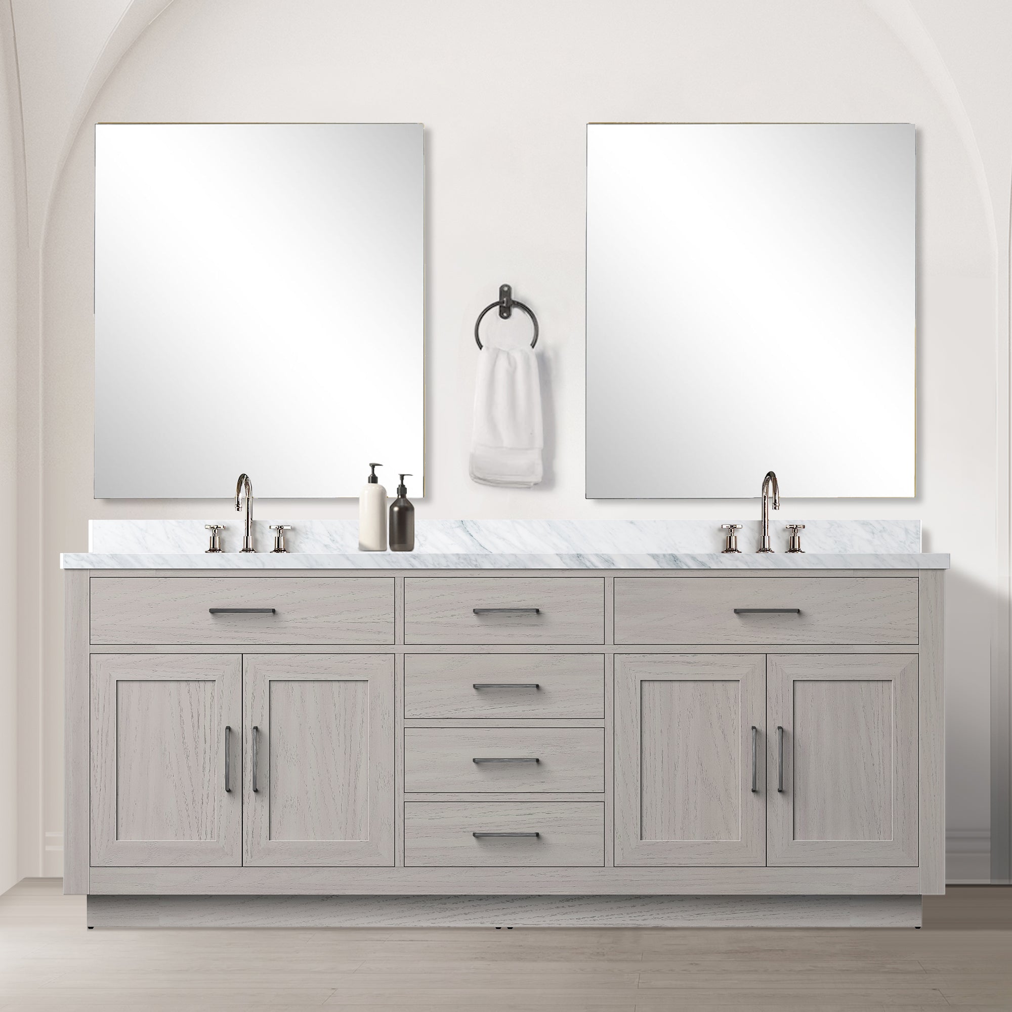 Abbey 80 in W x 22 in D White Oak Double Bath Vanity