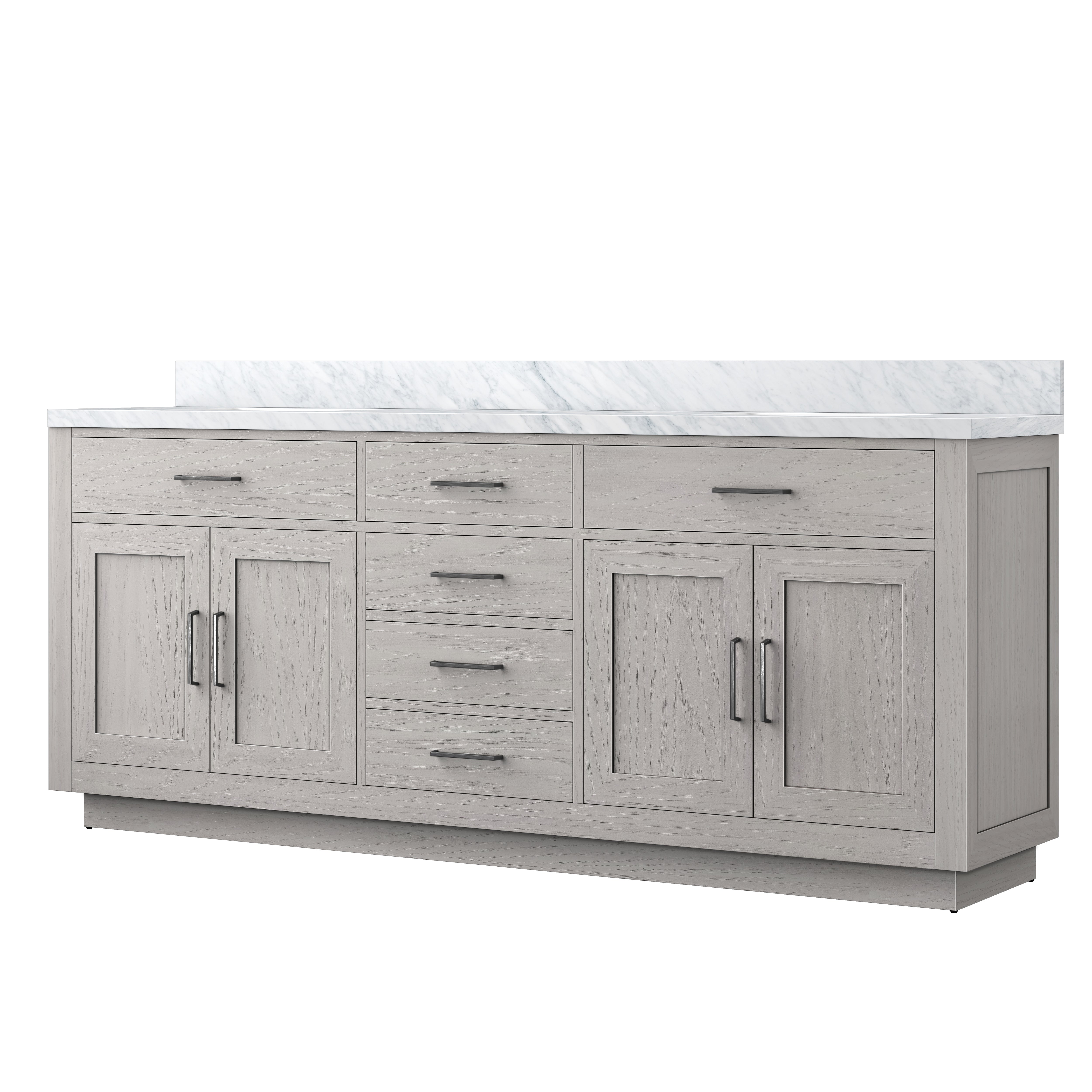 Abbey 80 in W x 22 in D White Oak Double Bath Vanity