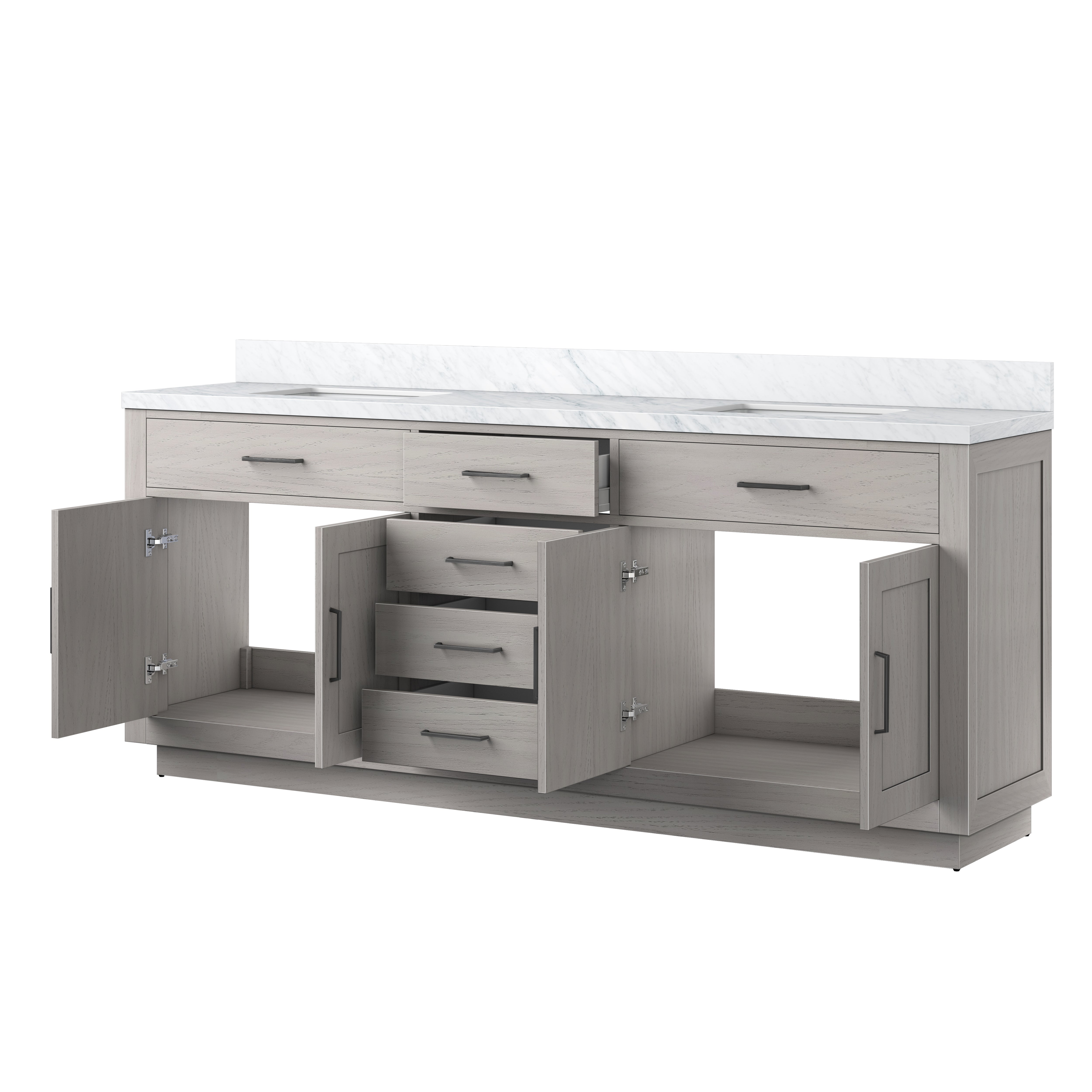Abbey 80 in W x 22 in D White Oak Double Bath Vanity