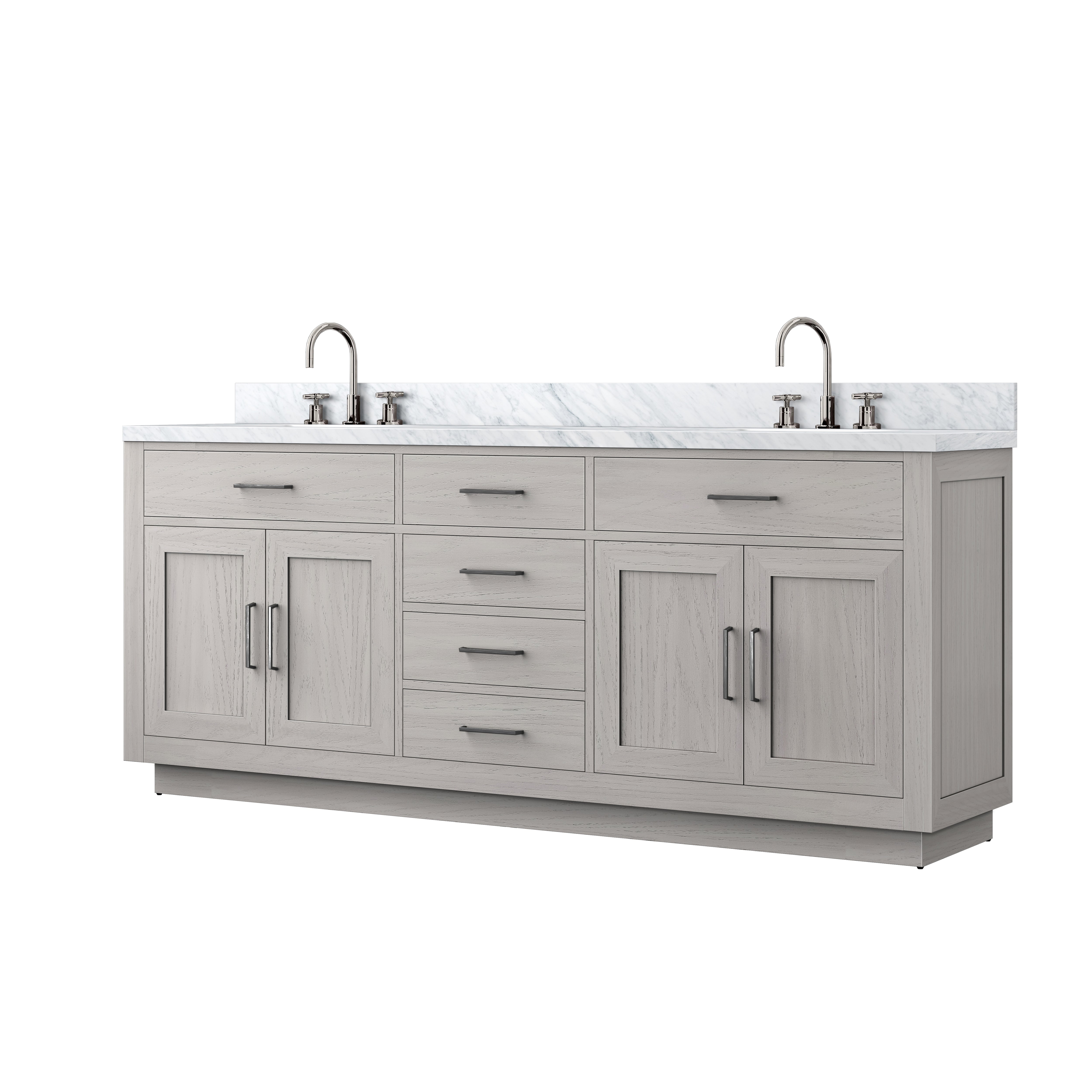 Abbey 80 in W x 22 in D White Oak Double Bath Vanity