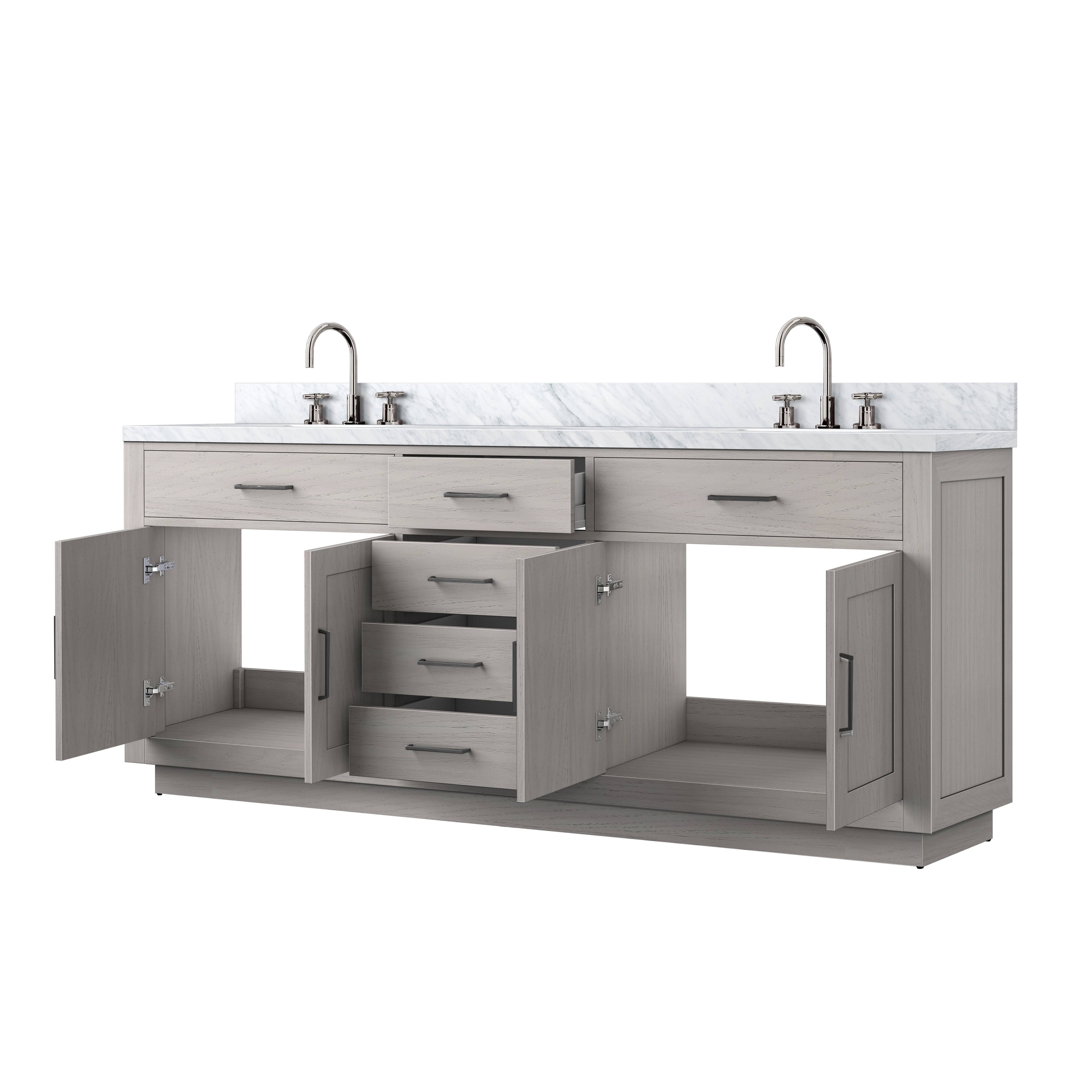 Abbey 80 in W x 22 in D White Oak Double Bath Vanity
