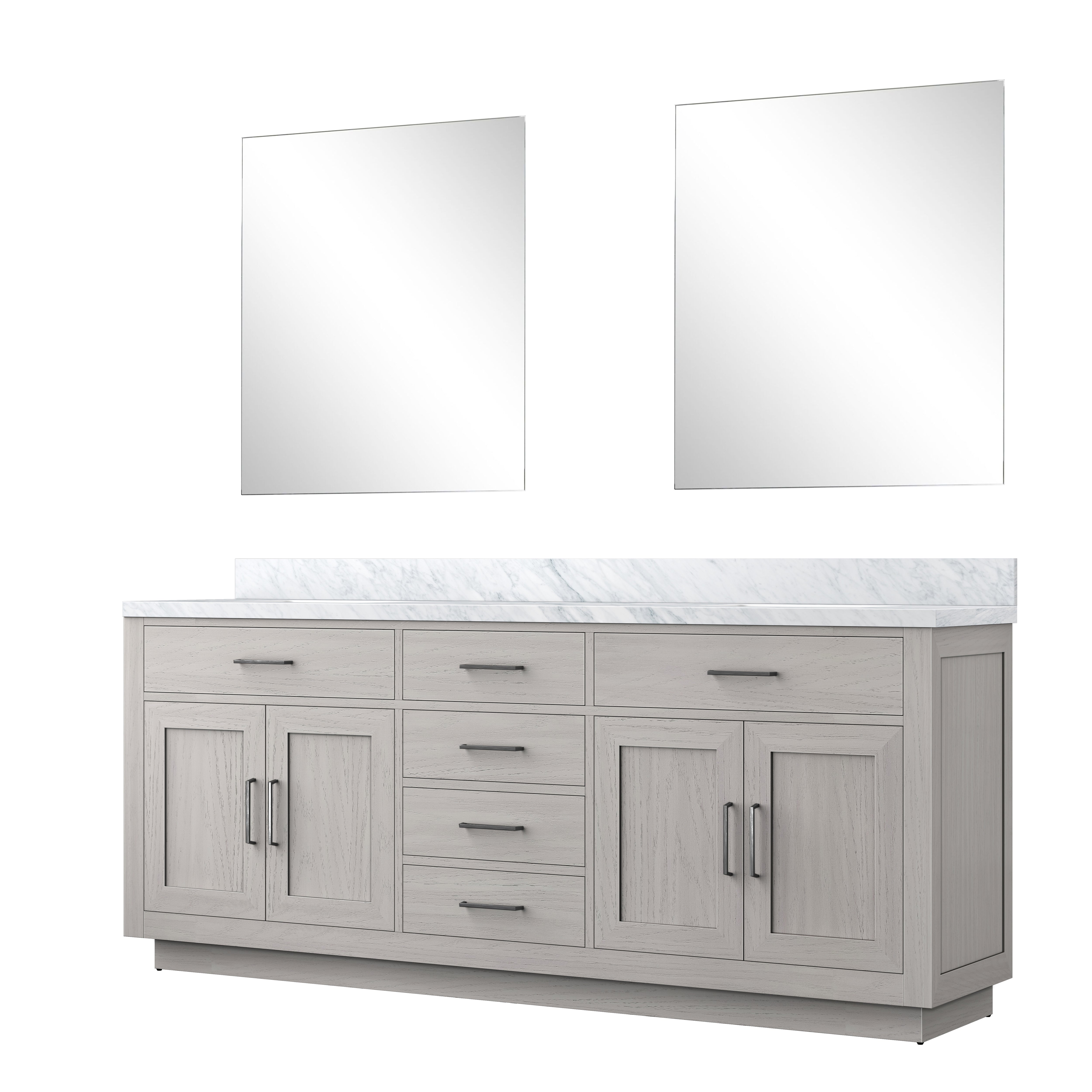 Abbey 80 in W x 22 in D White Oak Double Bath Vanity