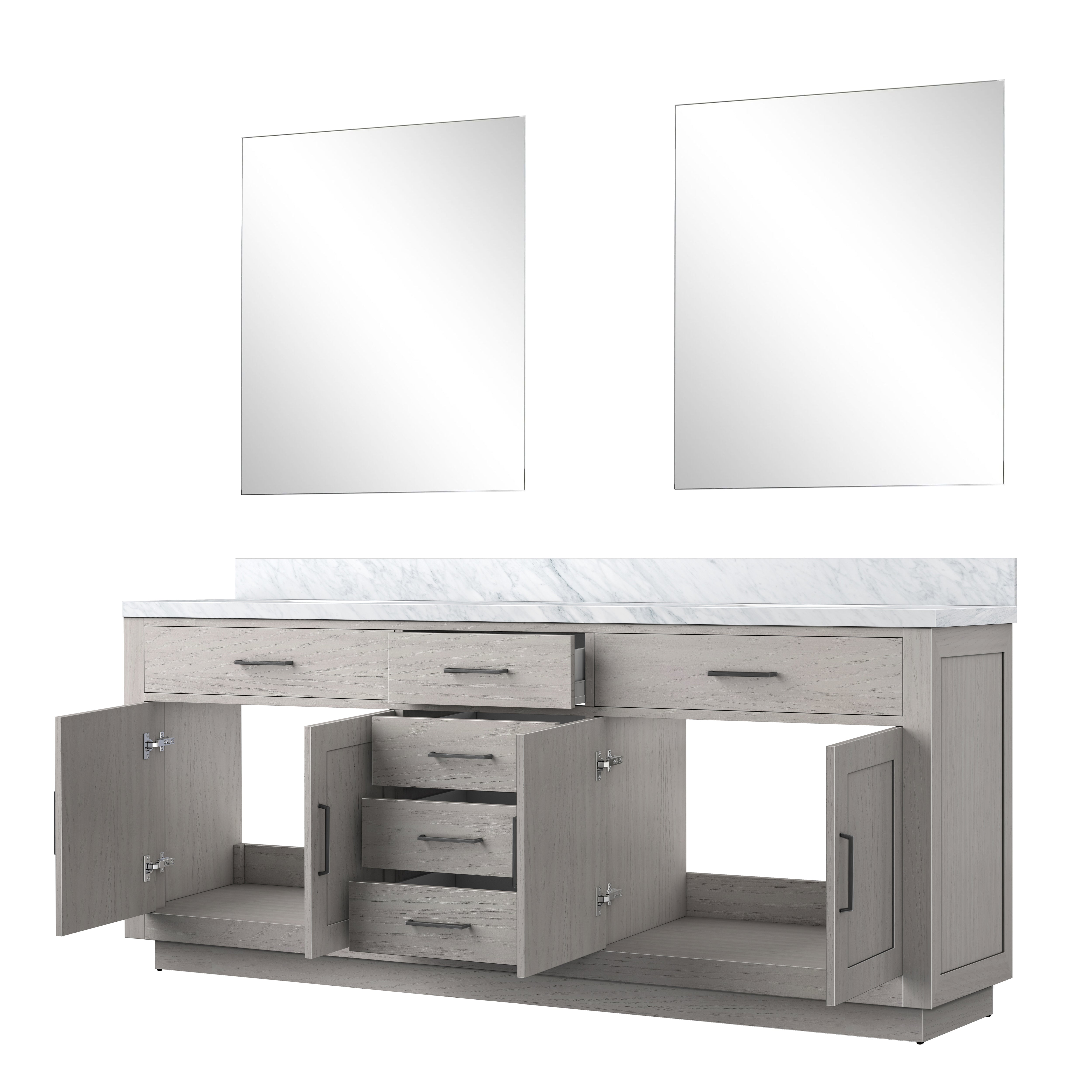 Abbey 80 in W x 22 in D White Oak Double Bath Vanity