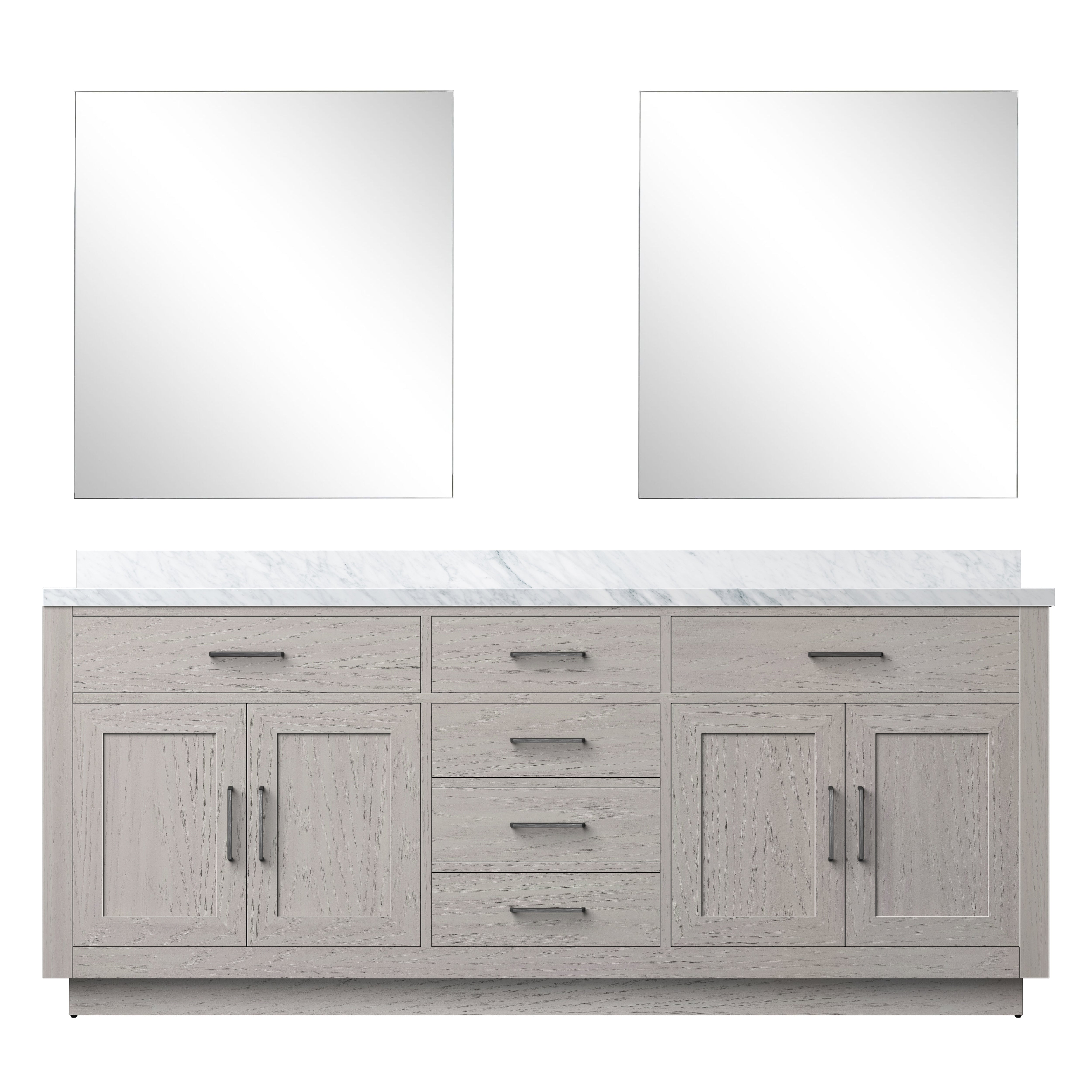 Abbey 80 in W x 22 in D White Oak Double Bath Vanity