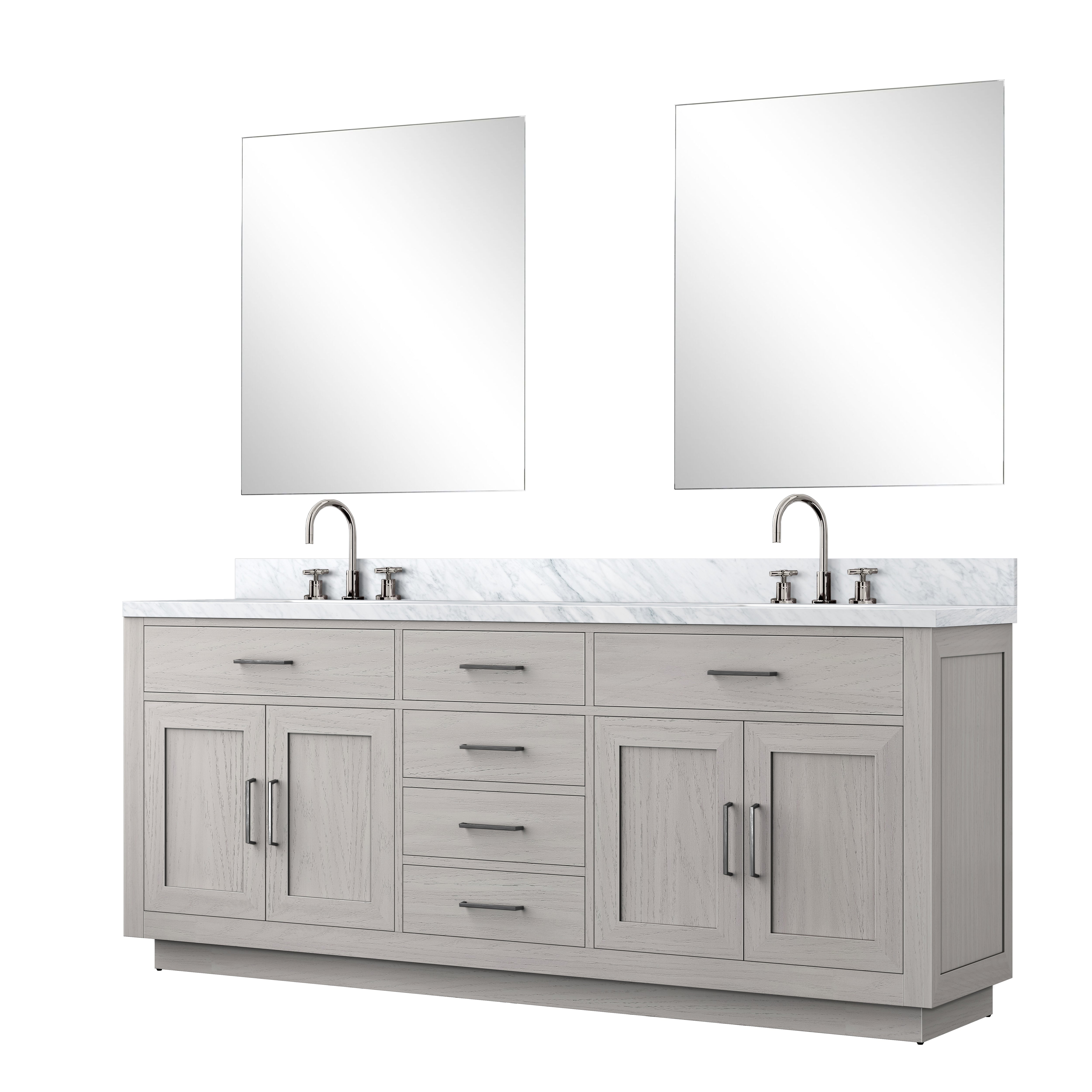 Abbey 80 in W x 22 in D White Oak Double Bath Vanity