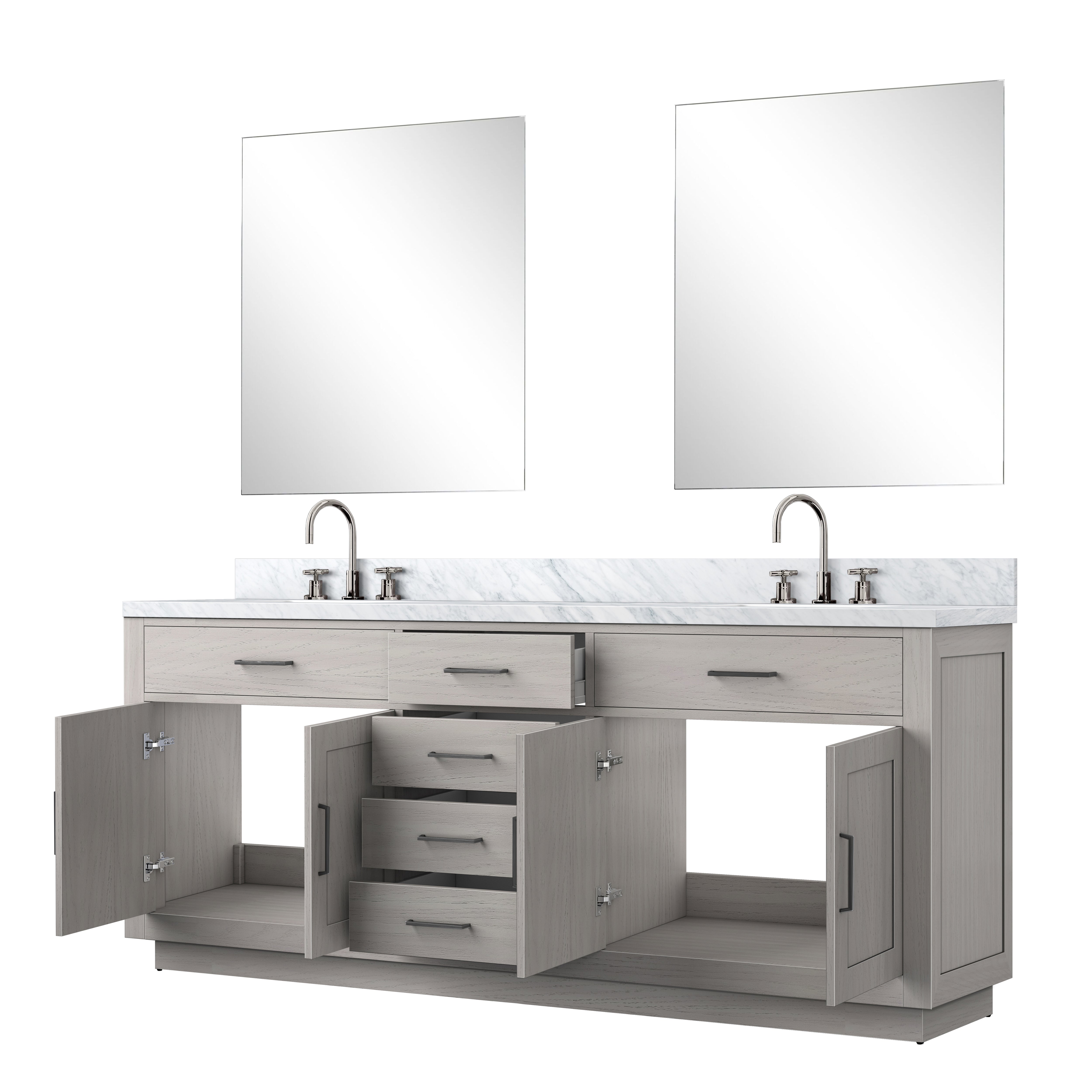 Abbey 80 in W x 22 in D White Oak Double Bath Vanity