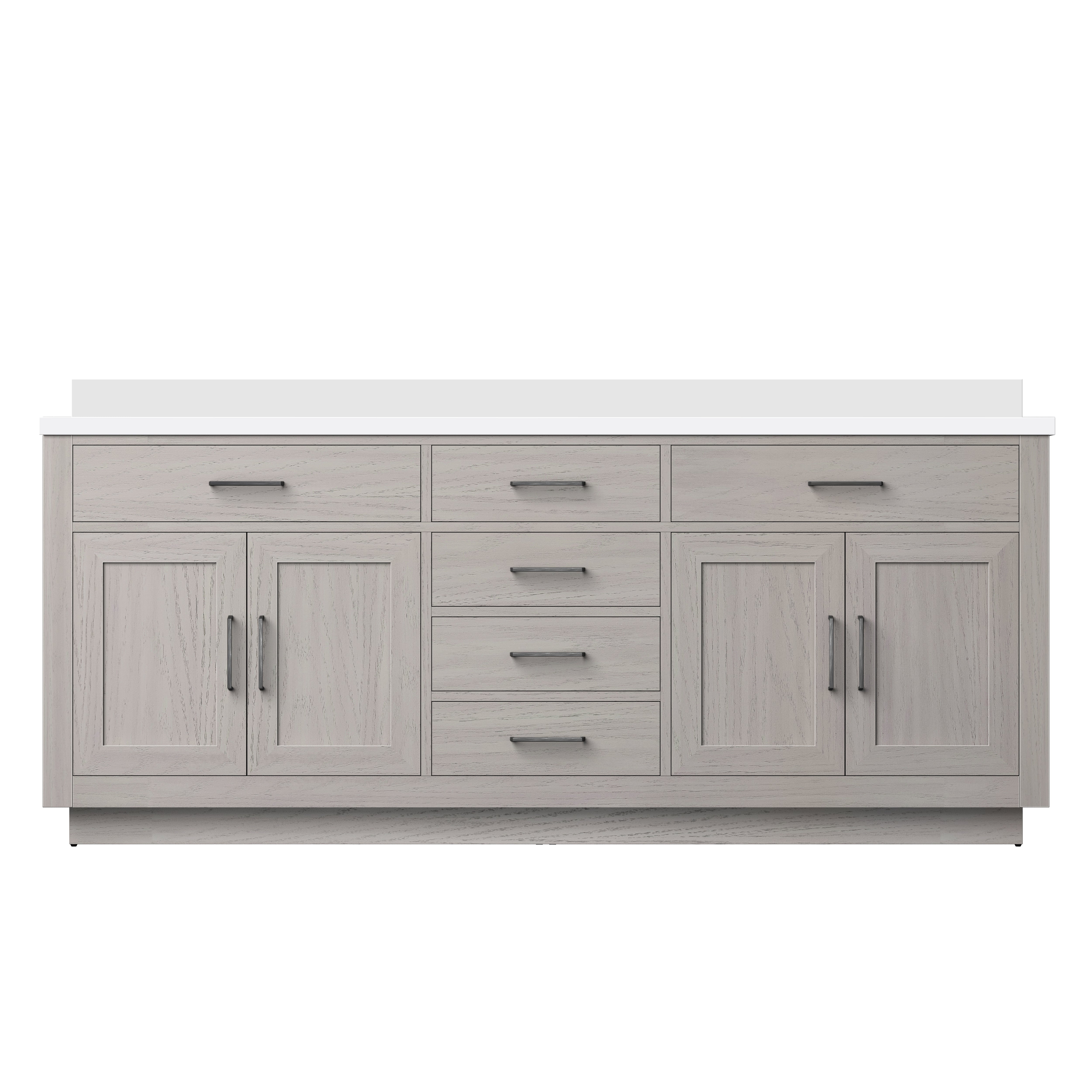Abbey 80 in W x 22 in D White Oak Double Bath Vanity
