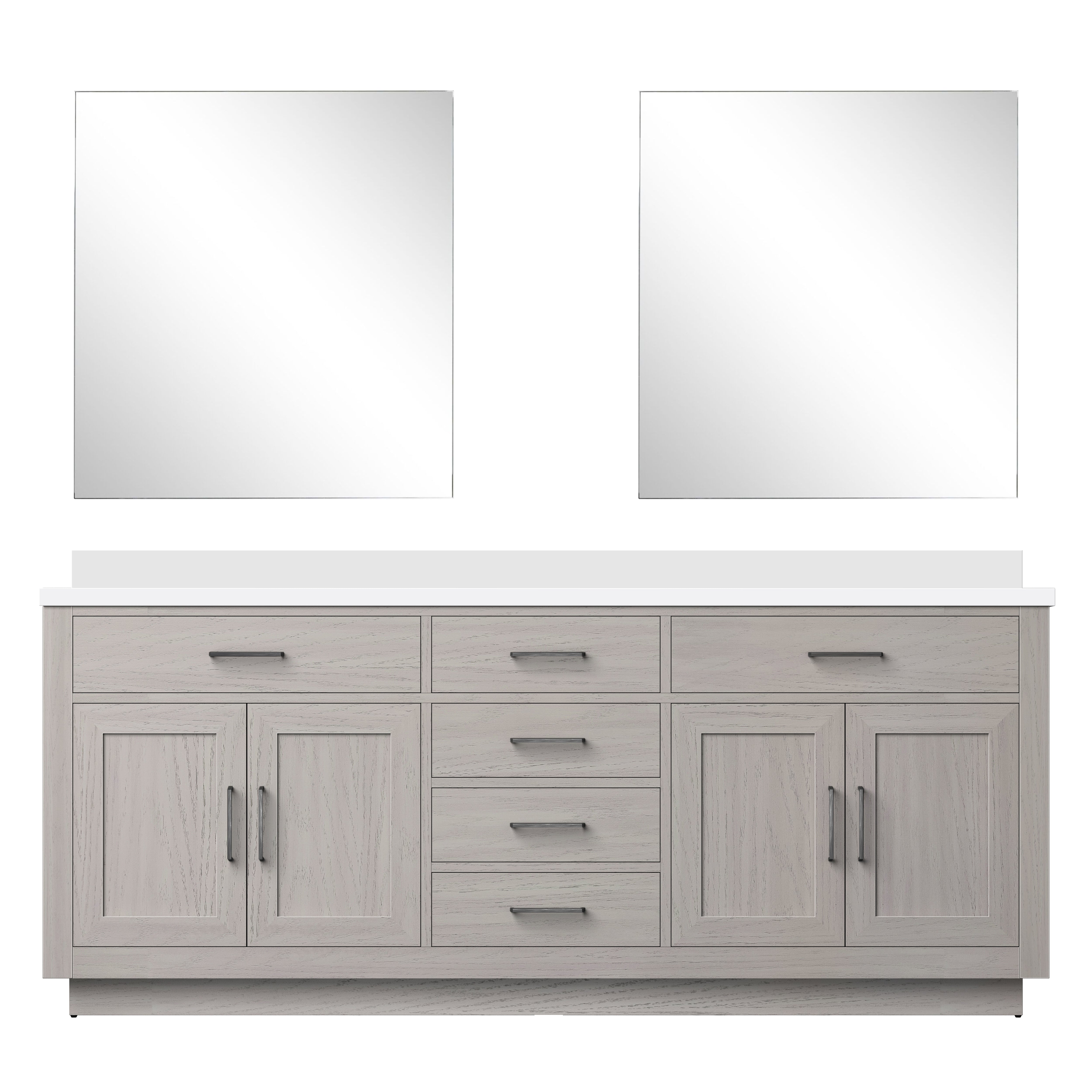 Abbey 80 in W x 22 in D White Oak Double Bath Vanity