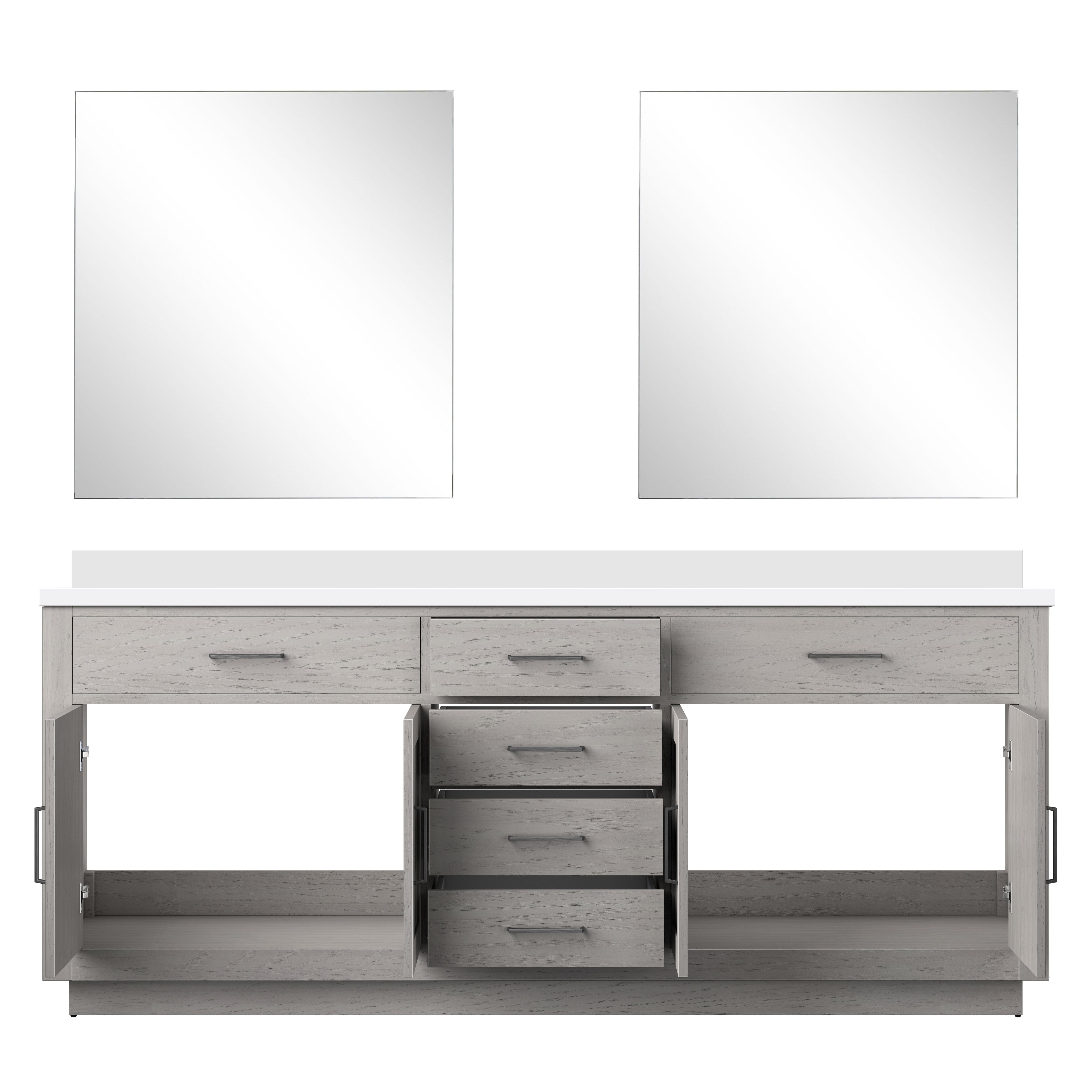 Abbey 80 in W x 22 in D White Oak Double Bath Vanity